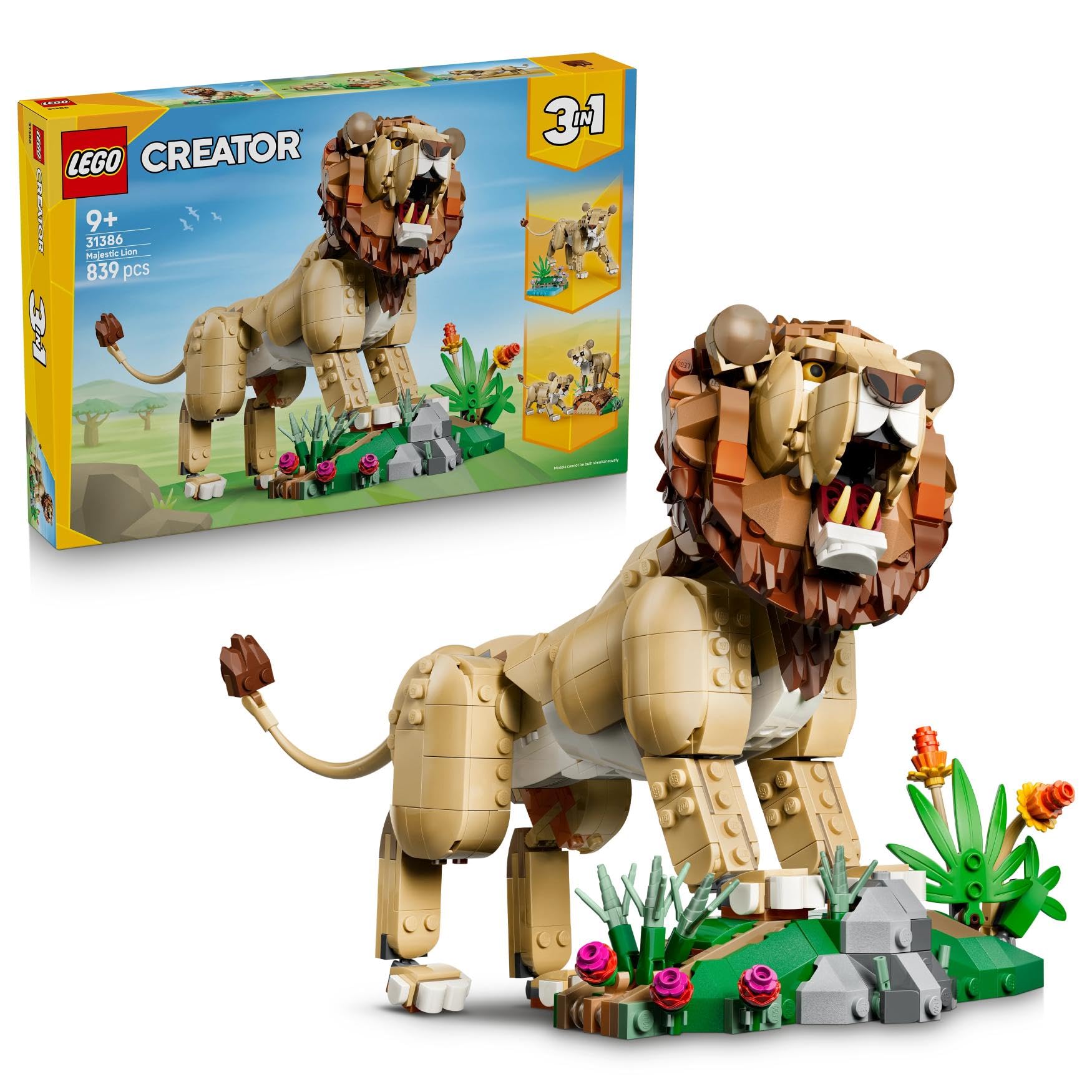 LEGO Creator 3 in 1 Wild Animals: Majestic Lion Building Set (Ages 9+) 1