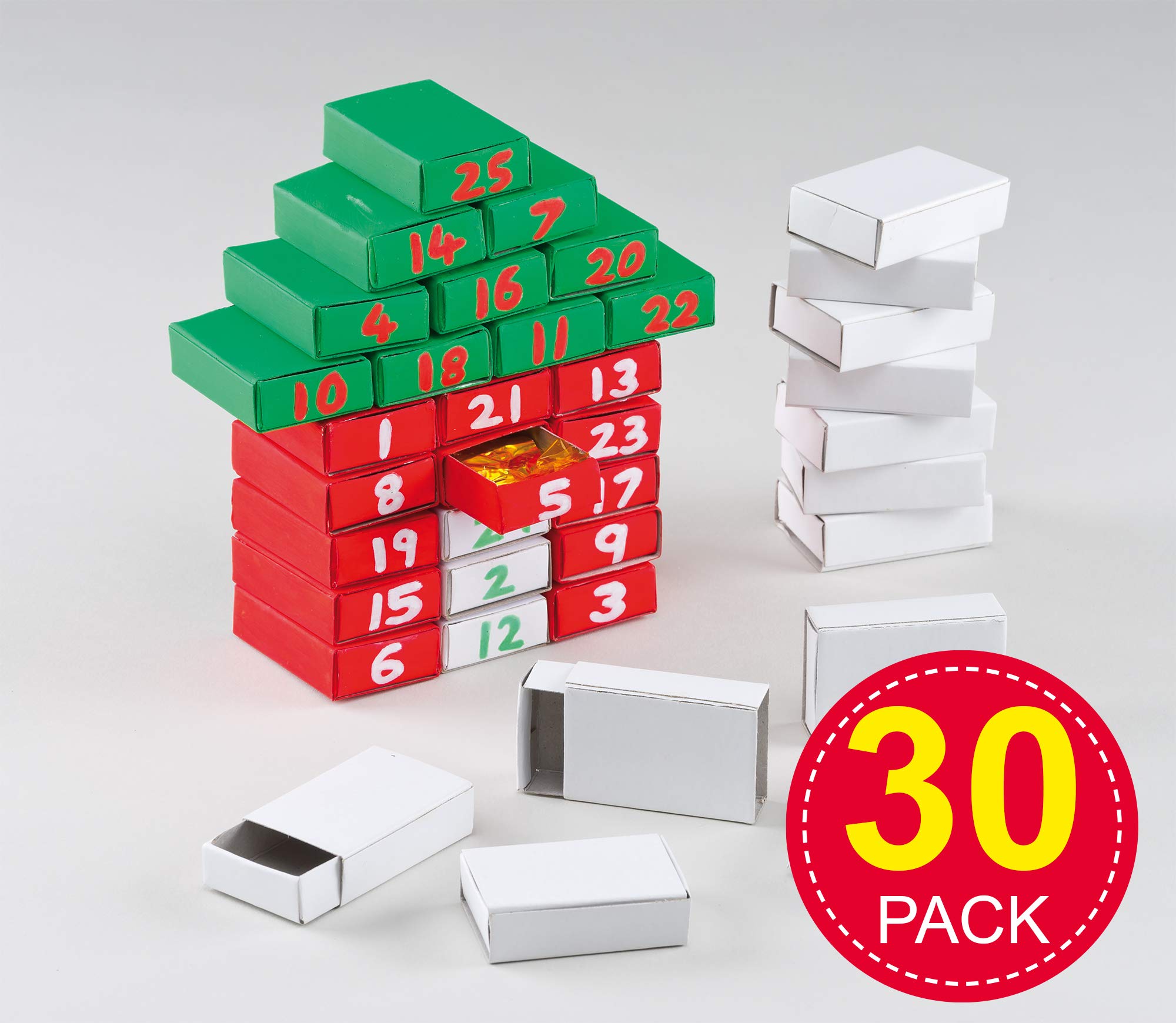 Baker Ross E5324 Craft Matchboxes - Pack of 30 for Decorating & Storage | 52mm x 35mm 2