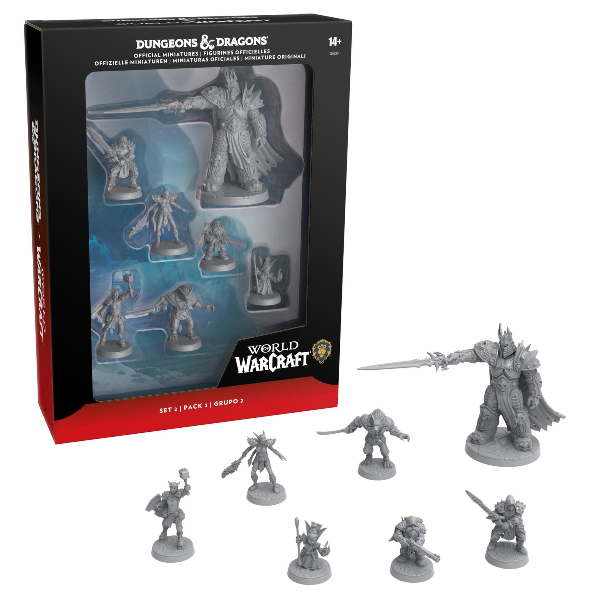Hasbro Gaming Dungeons & Dragons x World of Warcraft Official Miniatures Set 2 - 7 Figures, 2.8 cm Scale 1