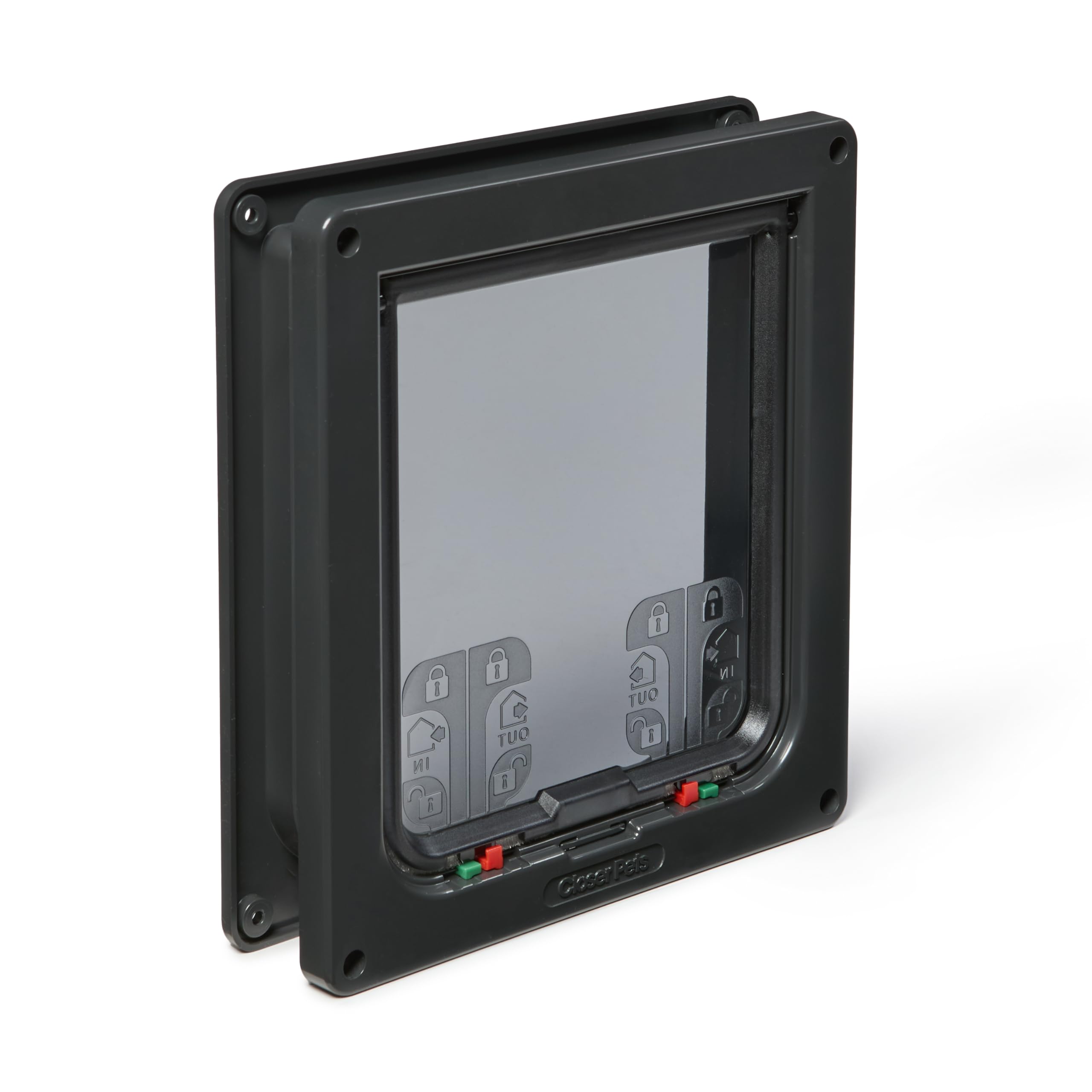 Cat Mate 4-Way Locking Large Cat Flap - Grey | Suitable for UPVC, Metal, Wood Doors & Walls | Up to 50mm Thick 4