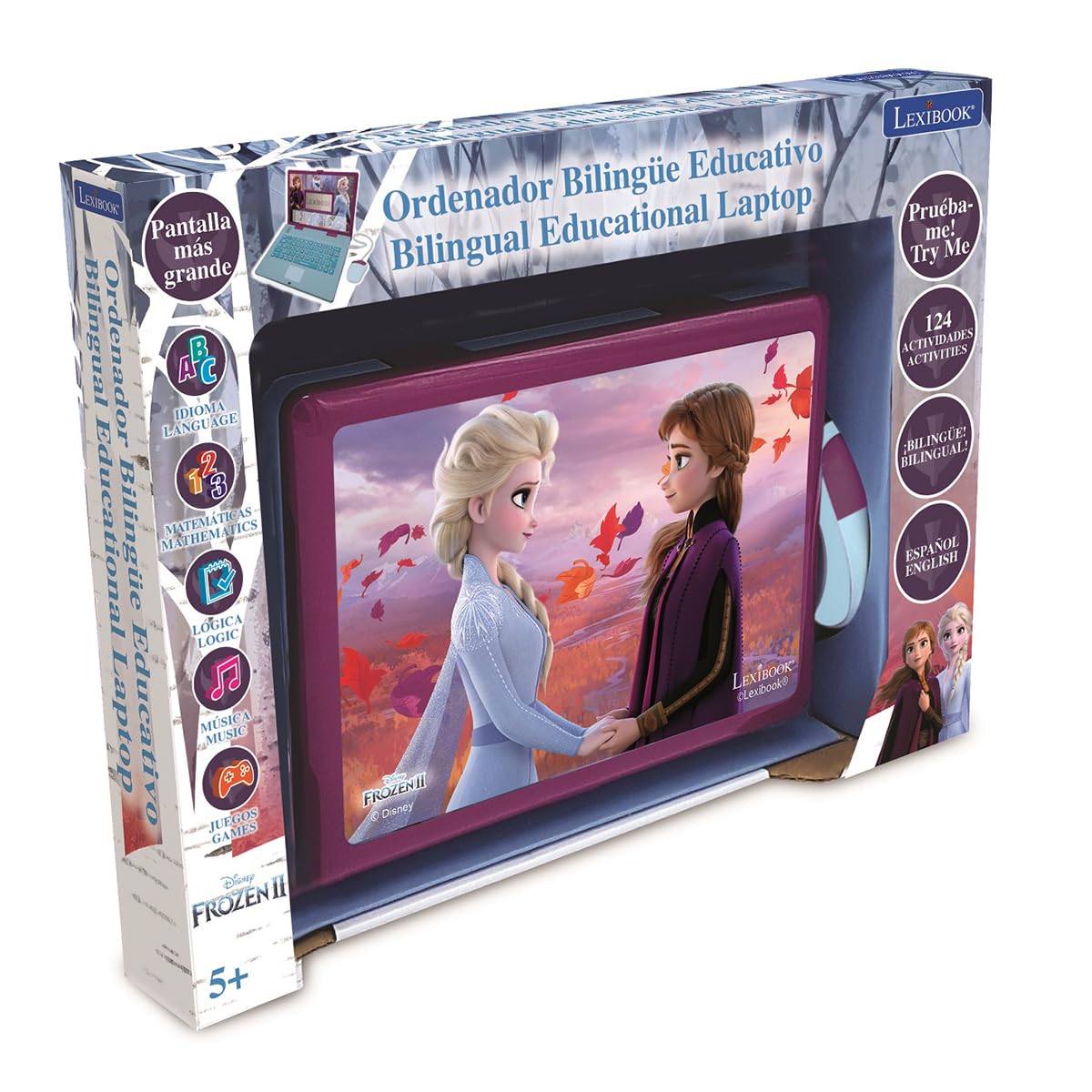 Lexibook Frozen 2 Educational Bilingual Laptop - 124 Activities for Learning Spanish & English, Ages 3+ 6