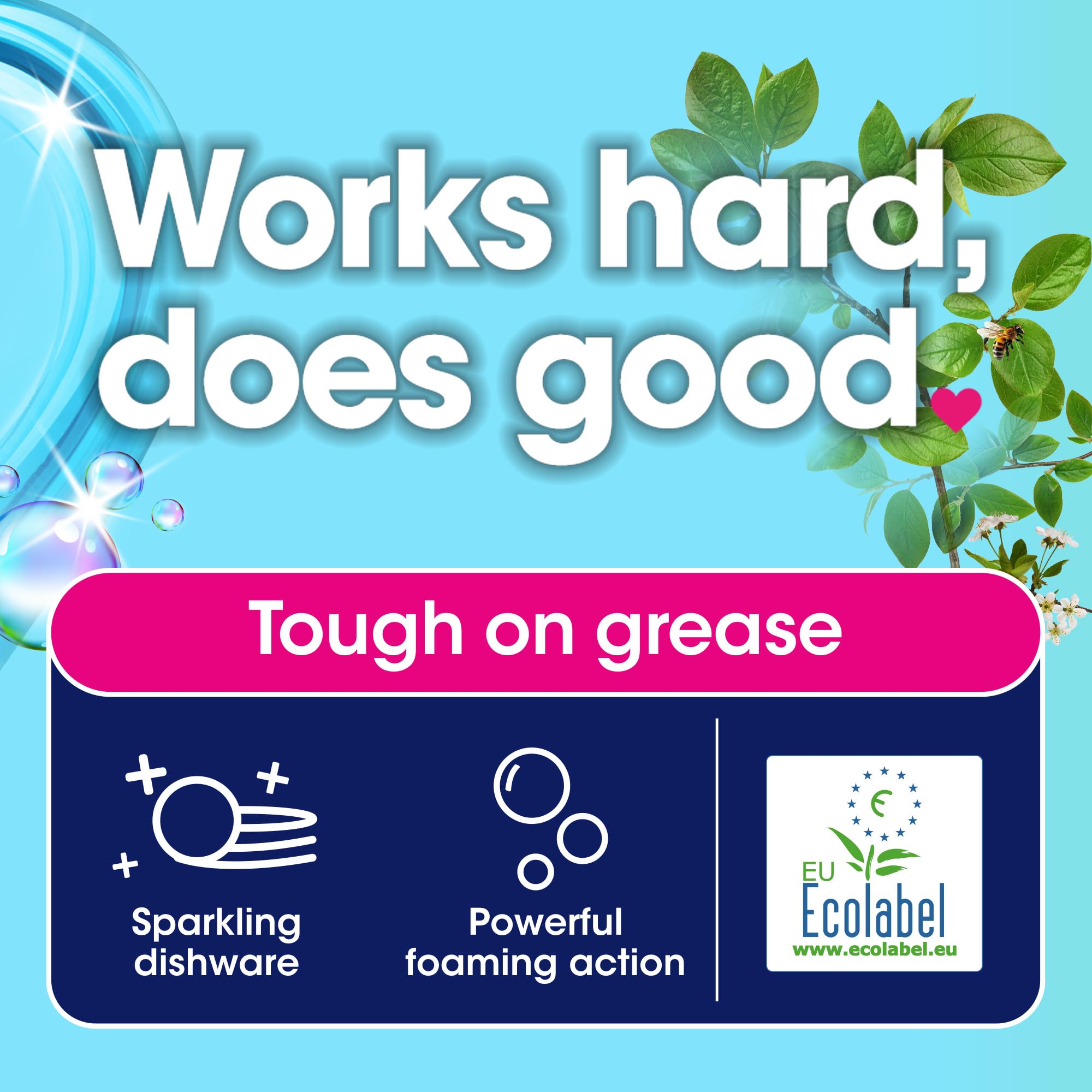 Ecozone PowerAction Washing Up Liquid - Cuts Grease, Gentle on Skin, EU Ecolabel Certified | 500ml 2