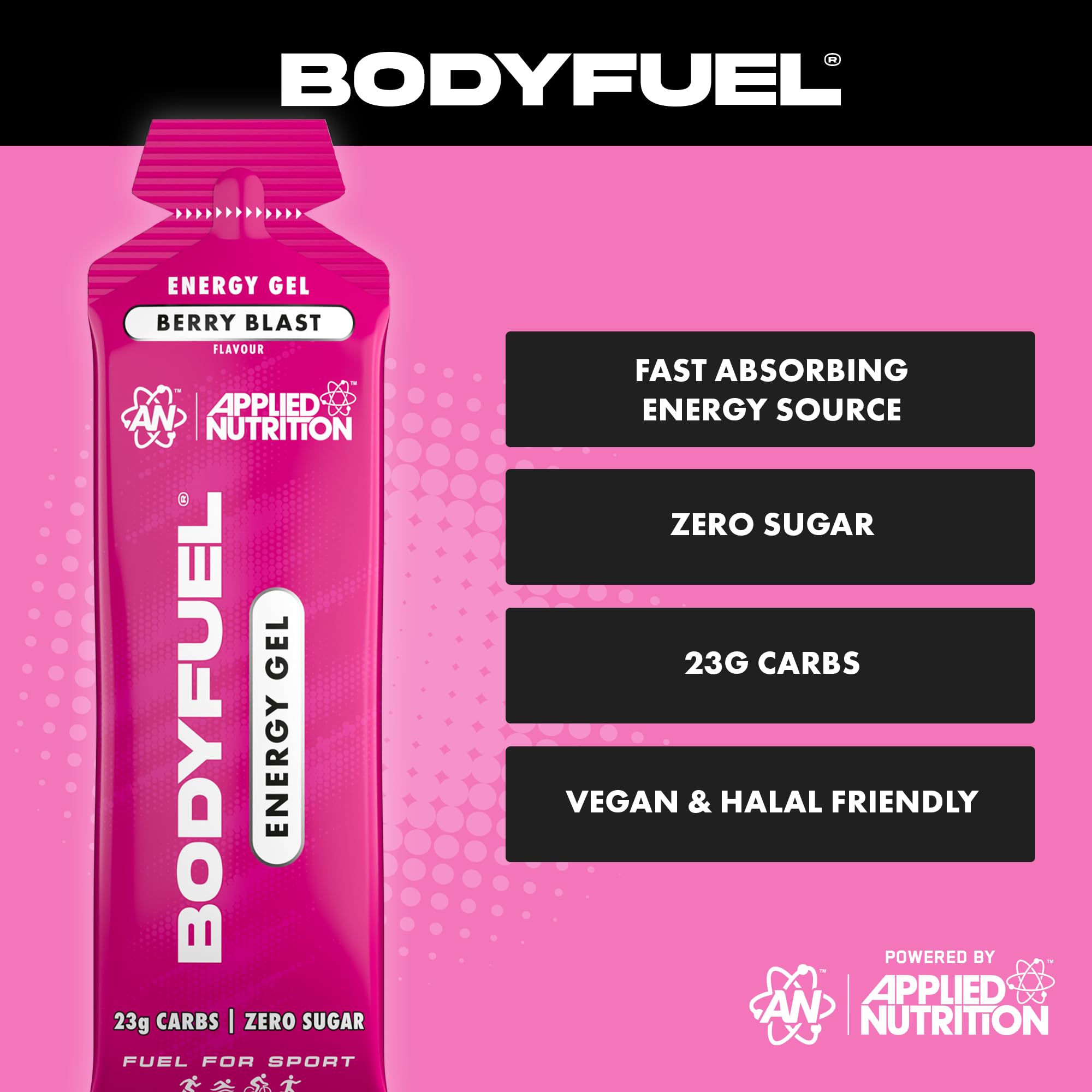 Applied Nutrition BodyFuel Energy Gel - 23g Fast Carbs | Zero Sugar | Vitamin C & B Complex | 20 Servings 2
