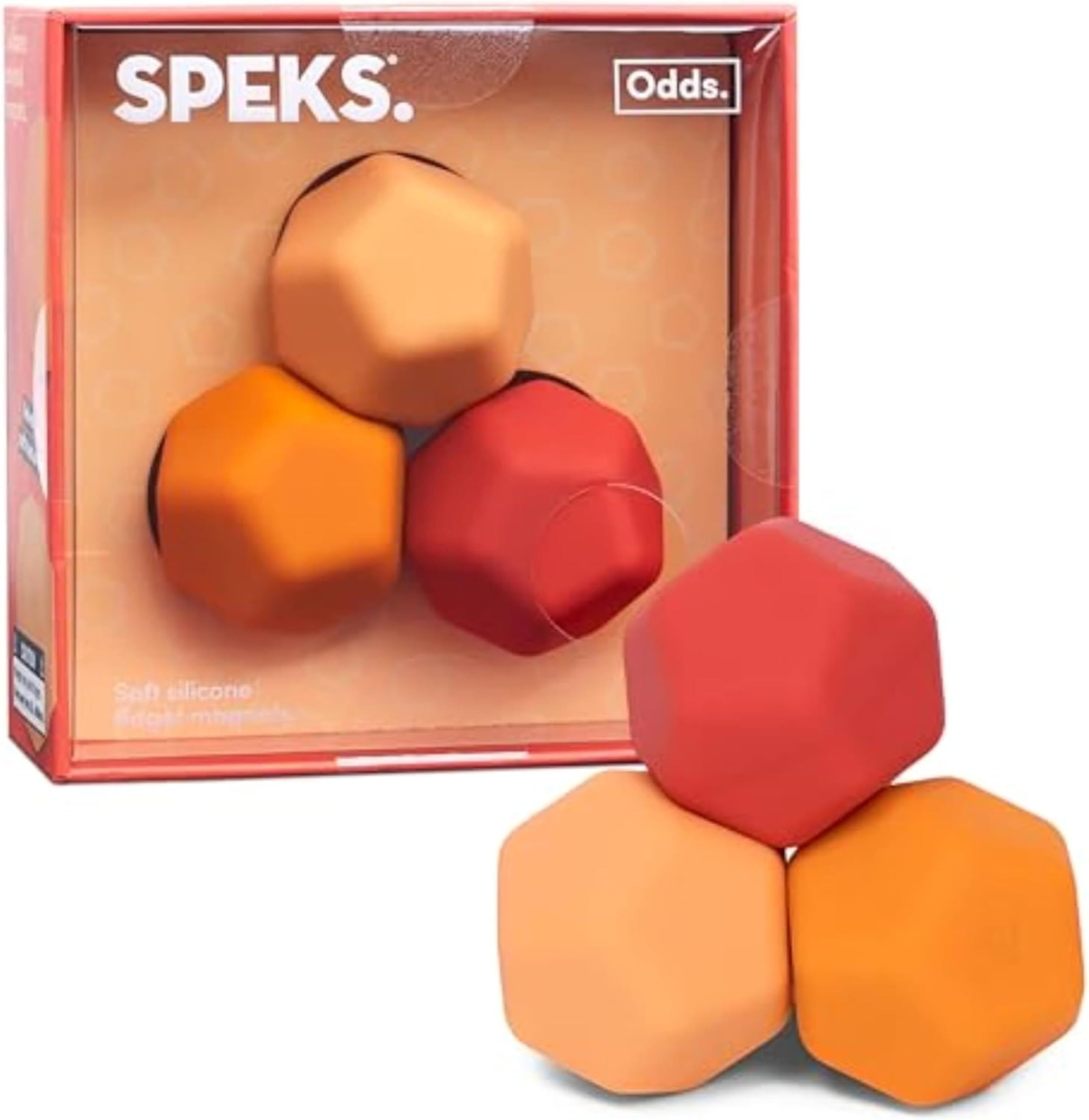 Speks Odds Soft Silicone Fidget Magnets - Silent Stress Relief | Unisex Adult | Planes Orange