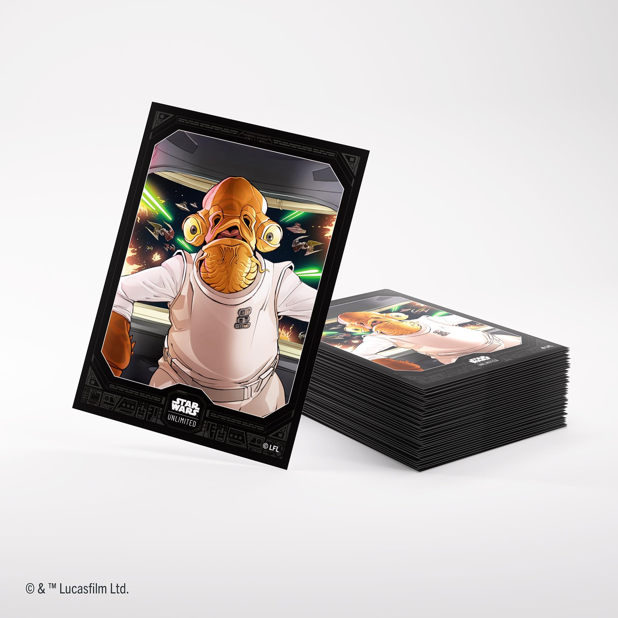 Gamegenic Star Wars: Unlimited Admiral Ackbar Art Sleeves (62 Count) | 66x92mm | Acid-Free