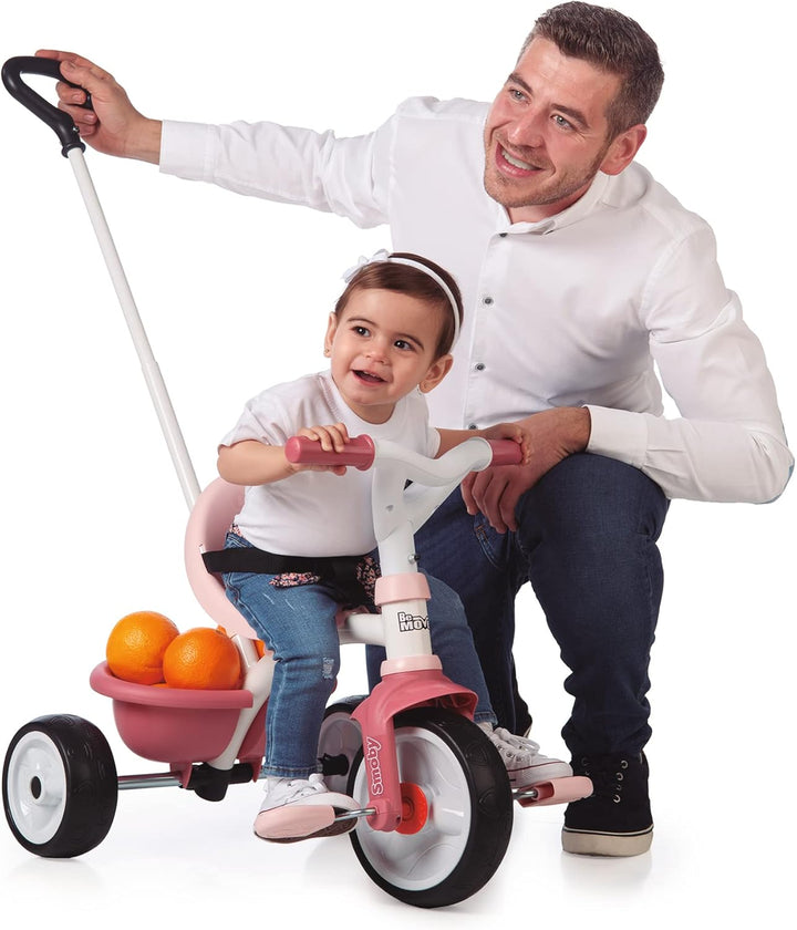 Smoby Be Move Pink Children's Tricycle - Safe and Ergonomic Tricycle for Kids Aged 15 Months to 3 Years