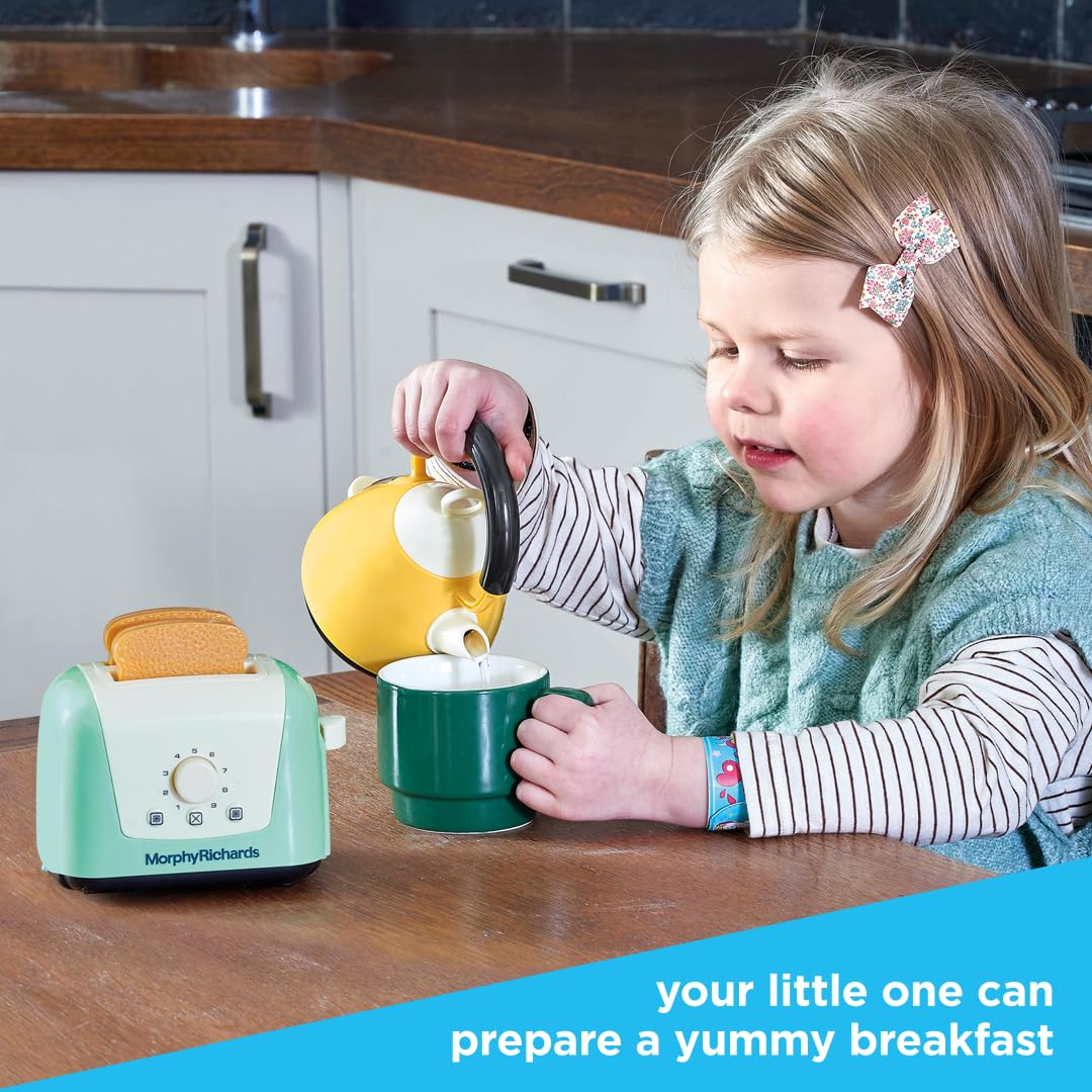 Casdon Morphy Richards Interactive Toy Toaster & Kettle Set - Play Kitchen Appliances for Kids 3+ 6