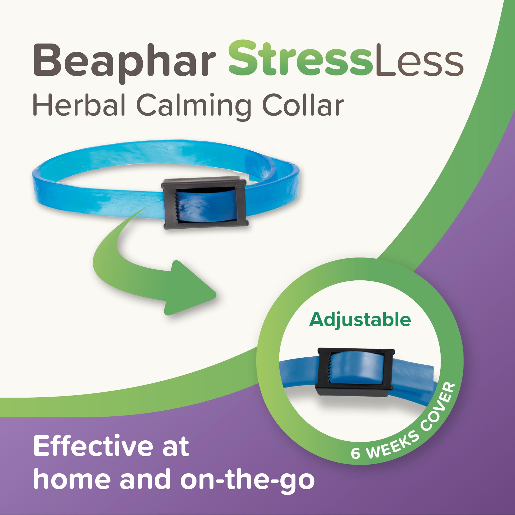 Beaphar StressLess Herbal Calming Collar for Dogs - Reduces Anxiety | Lasts 6 Weeks