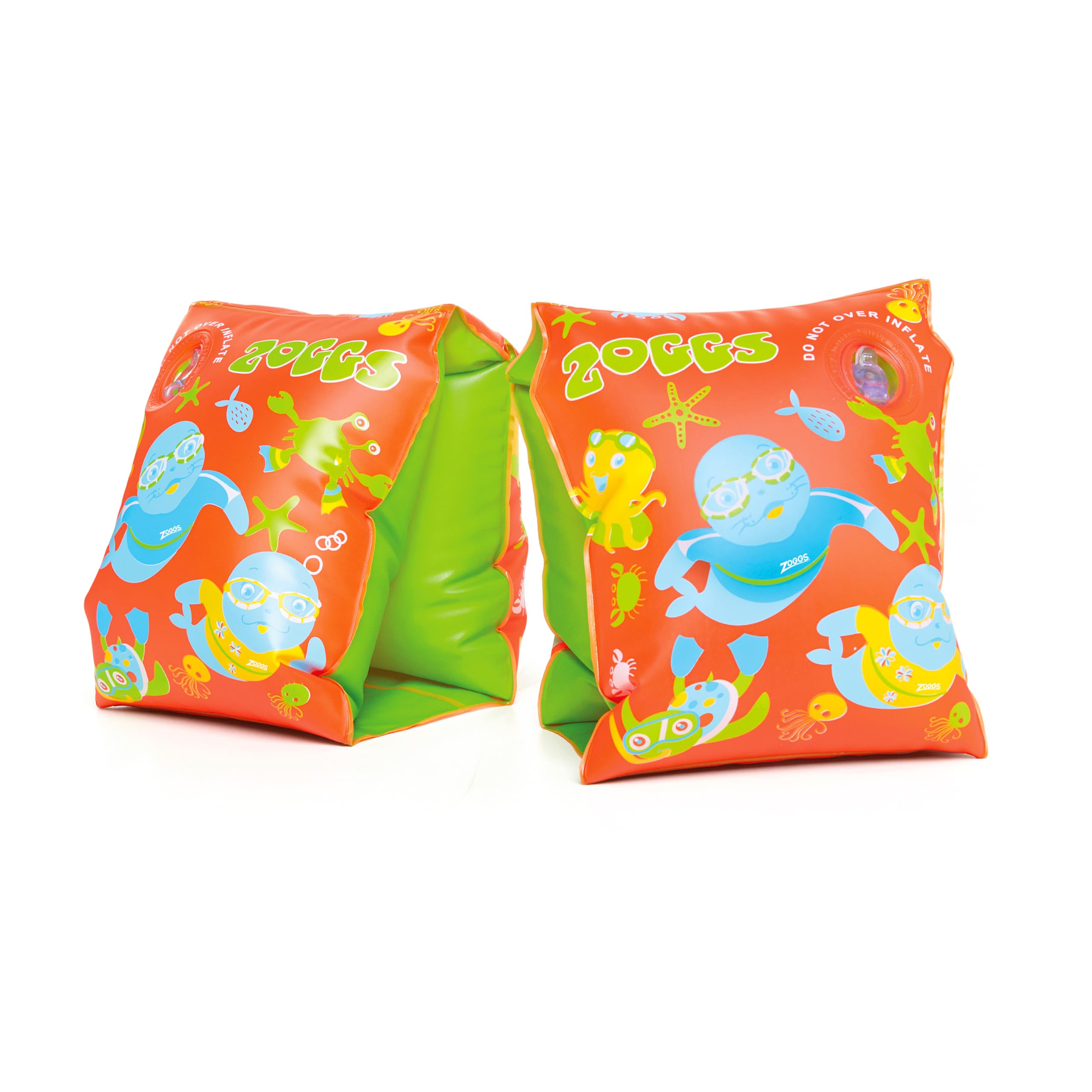 Zoggs Zoggy Inflatable Armbands - 1-6 Years/Up to 25 kg | Orange/Green | Vylux