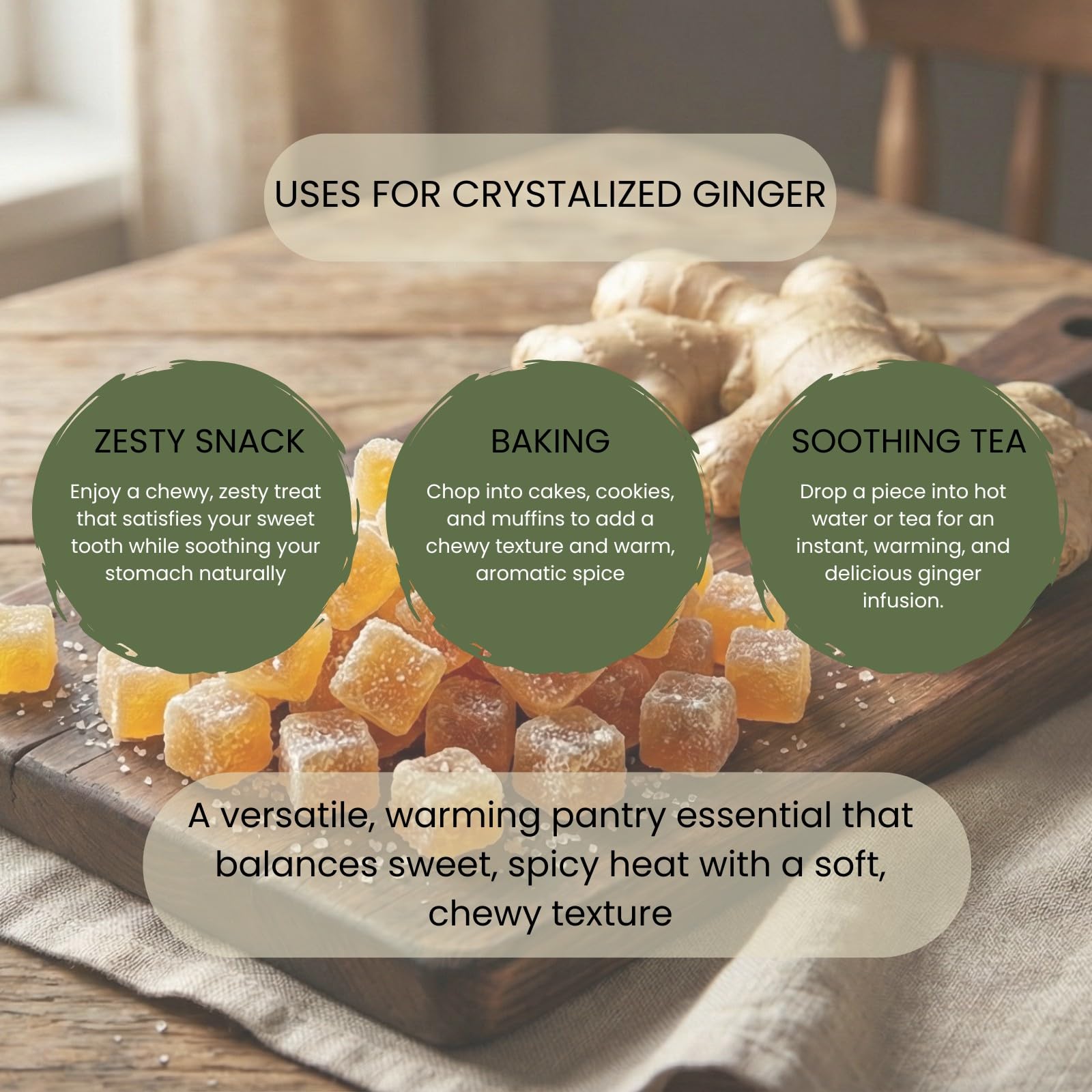 Minton & Donello Crystallised Ginger - Diced Sweet & Spicy Kick | 500g Pack 2