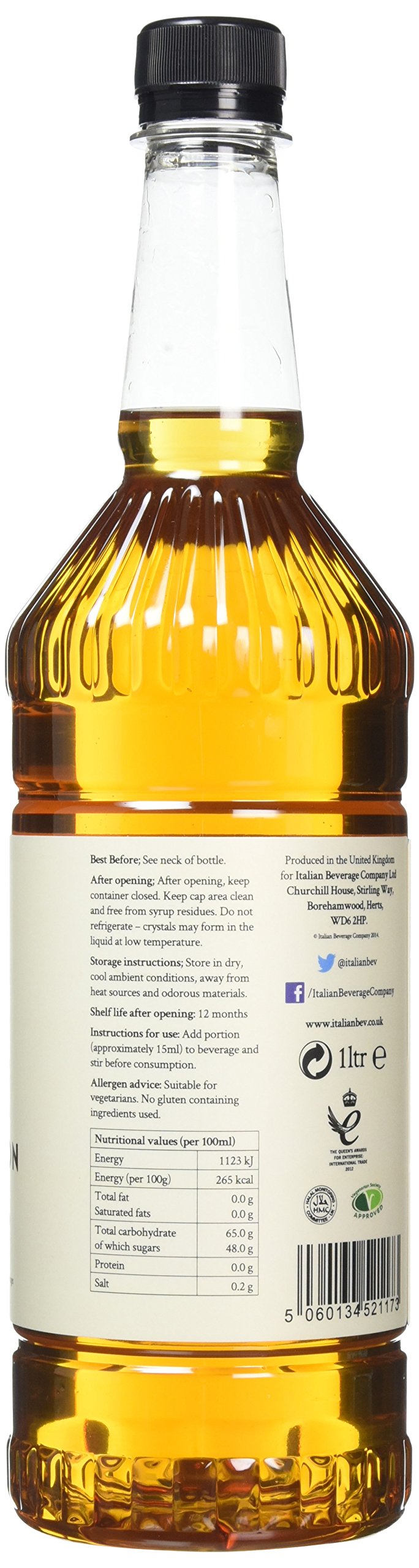 Simply Cinnamon Syrup - Vegan, Nut Free Coffee & Cocktail Flavoring | 1L Plastic Bottle 3