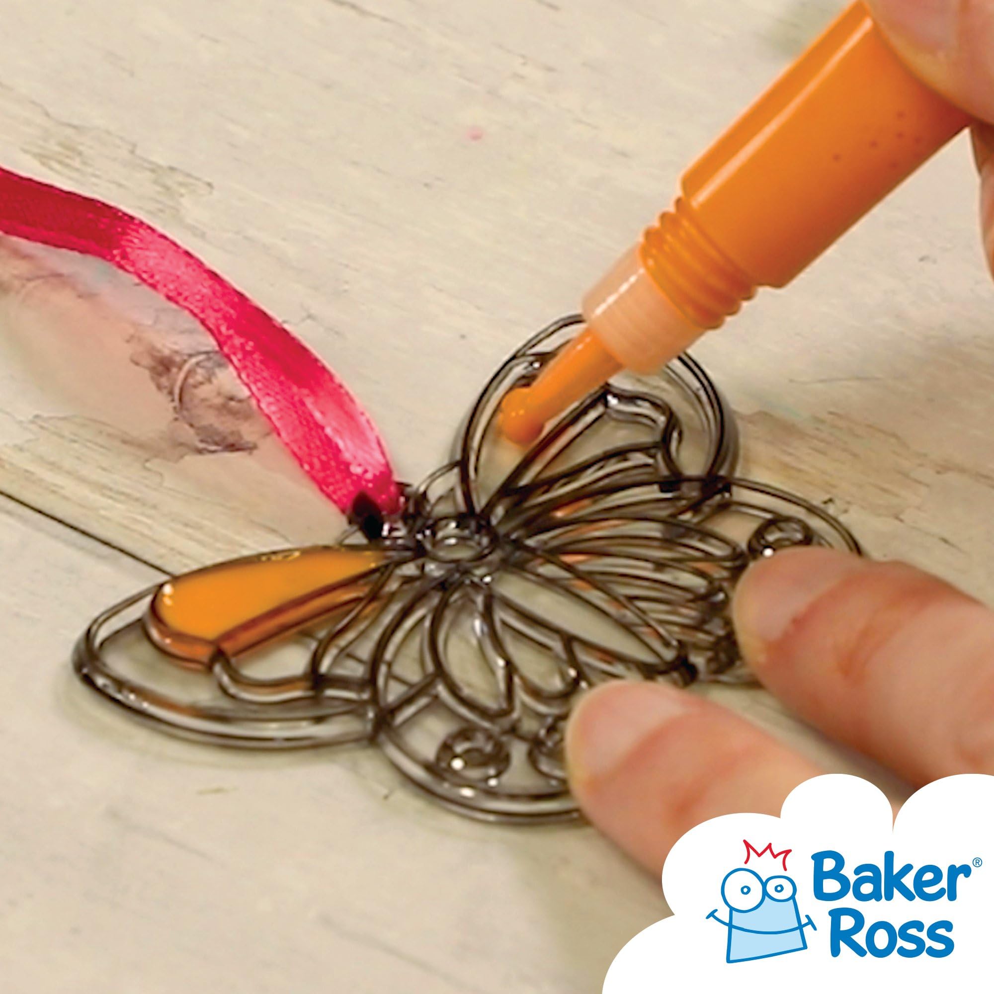 Baker Ross Butterfly Mini Suncatcher Decorations - Pack of 12 Acrylic Templates for Kids Ages 3+ 5
