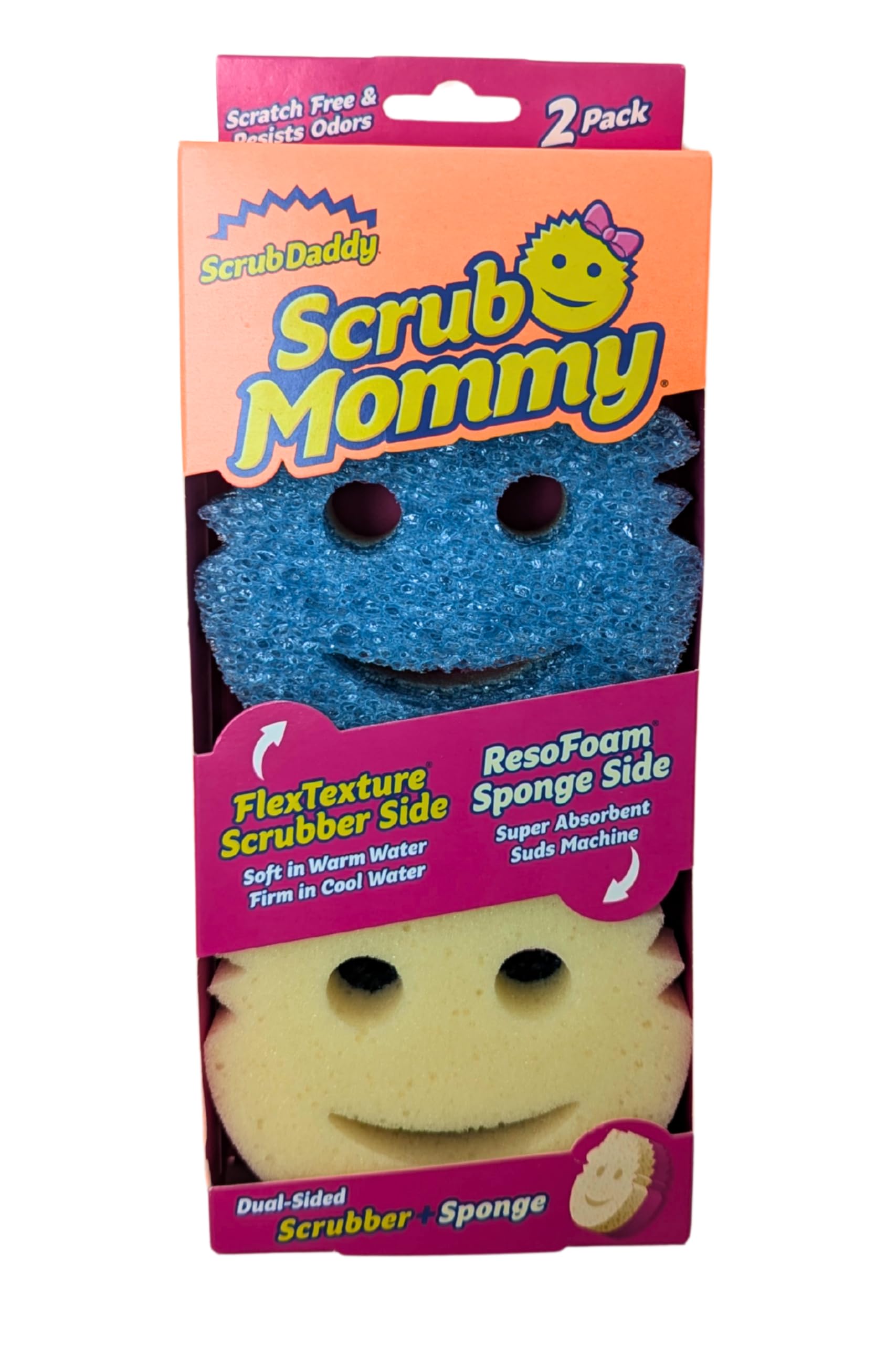 Scrub Daddy Scrub Mommy Dual Sided Non-Scratch Cleaning Sponges - Blue, 2 Pack