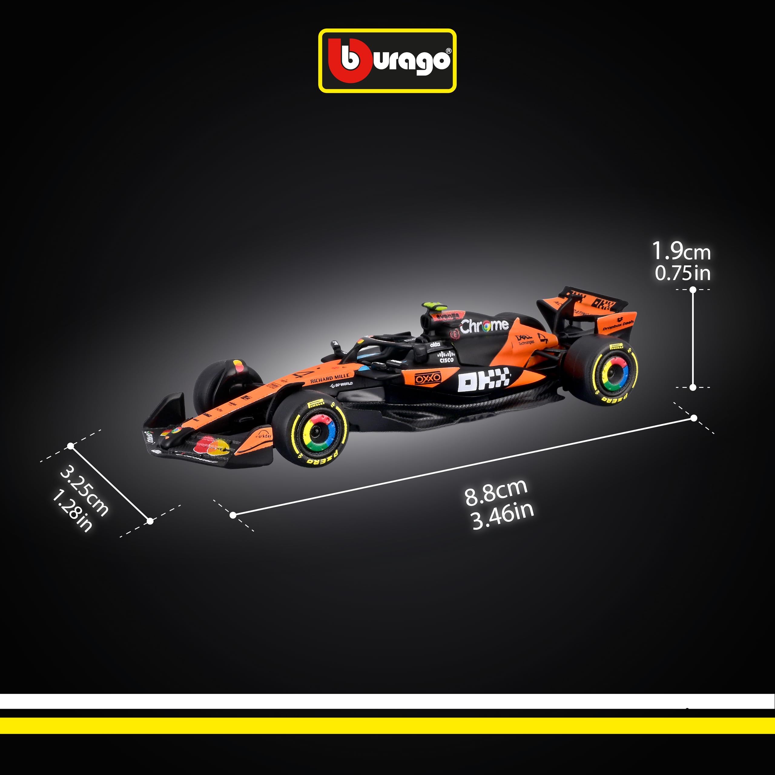 Bburago F1 McLaren F1 MCL39 2025 #4 Lando Norris Diecast Car | 1:64 Scale | Metal 3