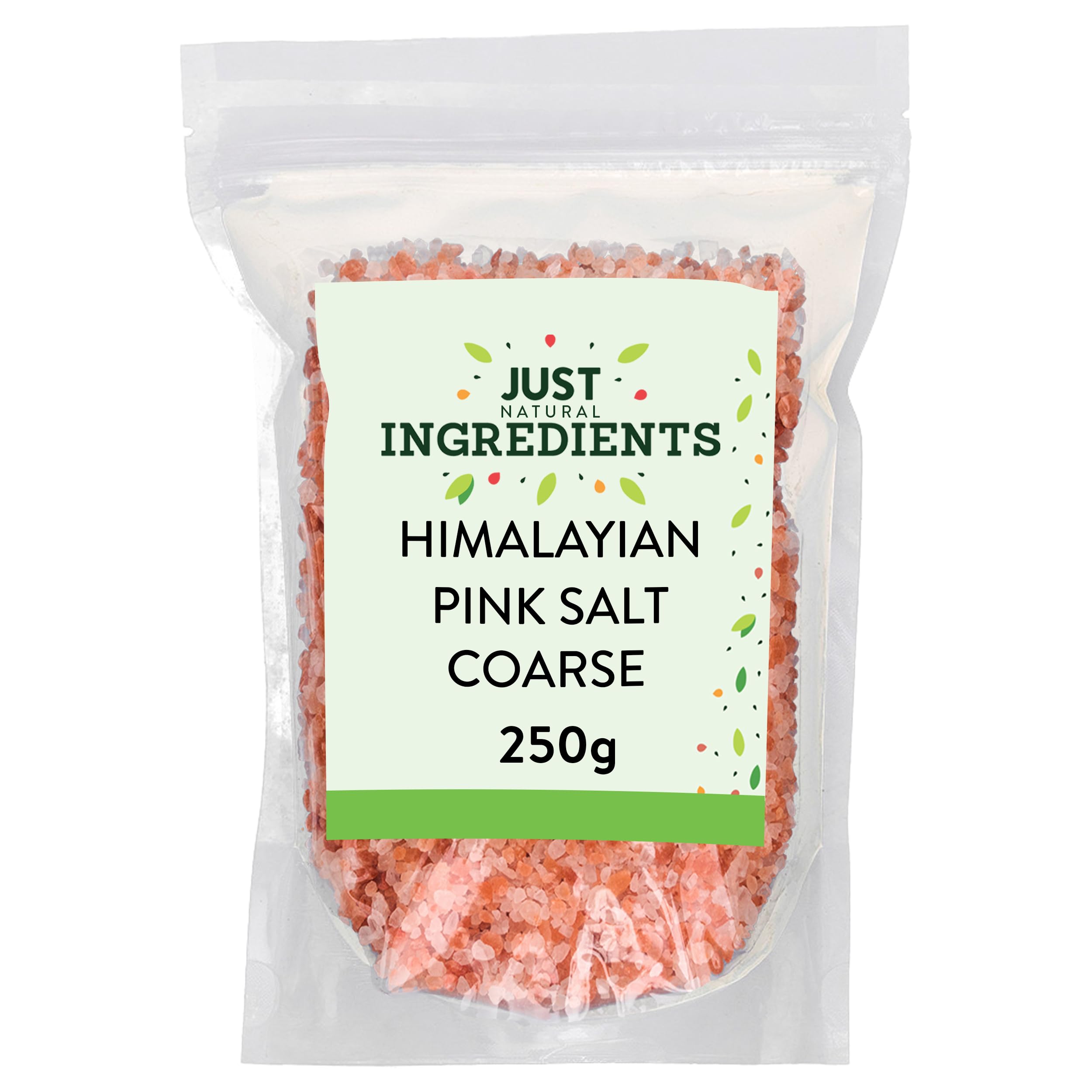 JustIngredients Premier Himalayan Pink Rock Salt Coarse - 250g | Mineral-Rich | Bath & Cooking