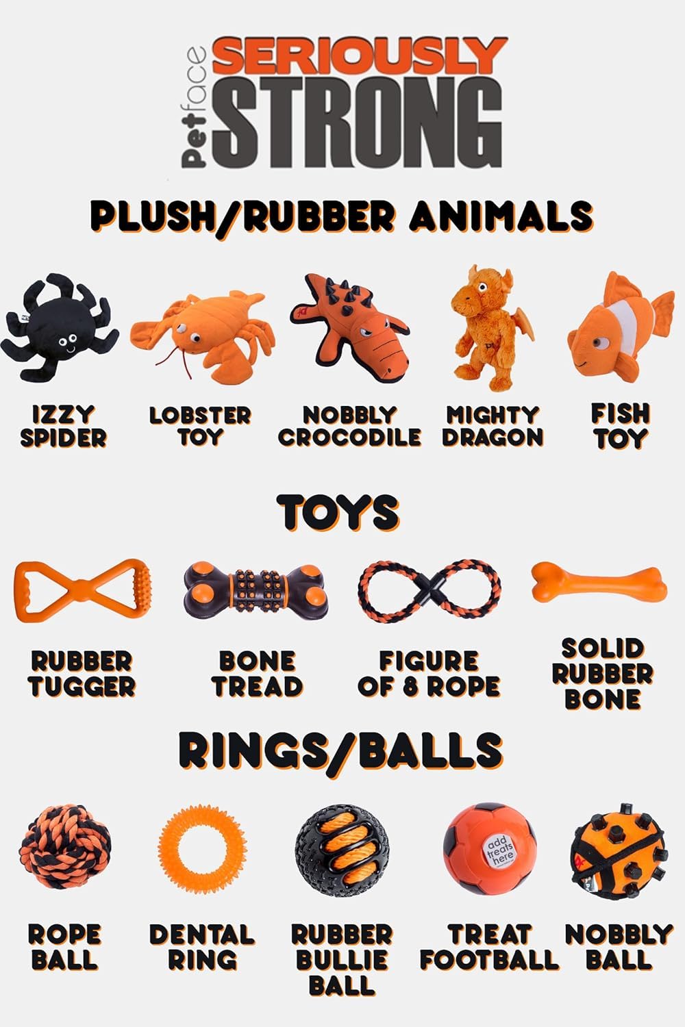 Petface Seriously Strong Plush Dragon Dog Toy - Durable, Heavy Duty for Large Breeds | Orange 6