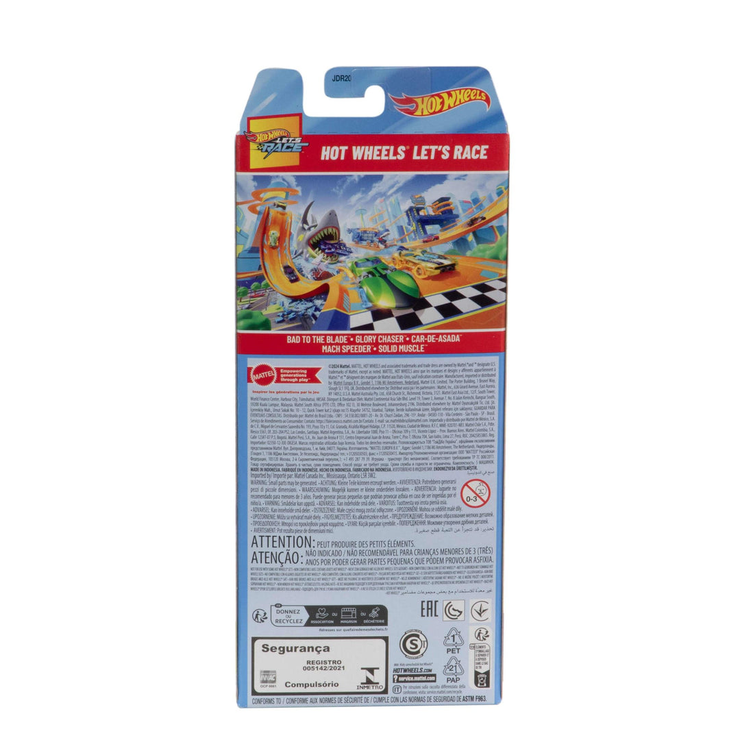 Hot Wheels 5-Pack Die-Cast Cars - 1:64 Scale Vehicles from Netflix Series Let’s Race, JDR20