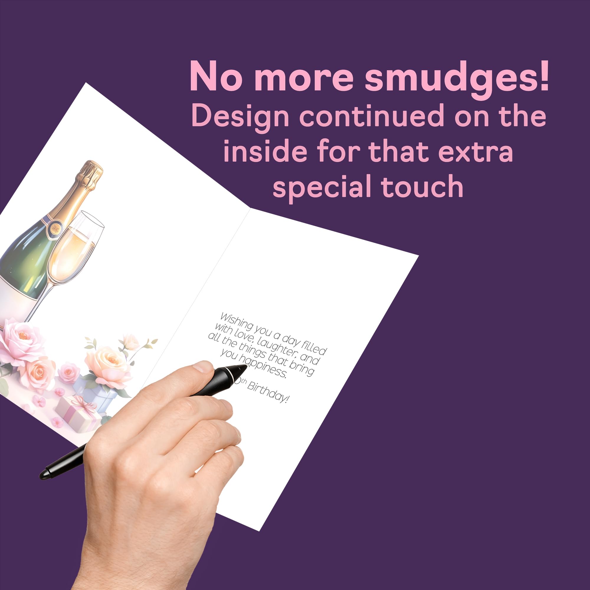 Giftzie 40th Birthday Card for Niece | 5x7 Inch Greeting Card with Envelope | Pink Presents & Champagne Design