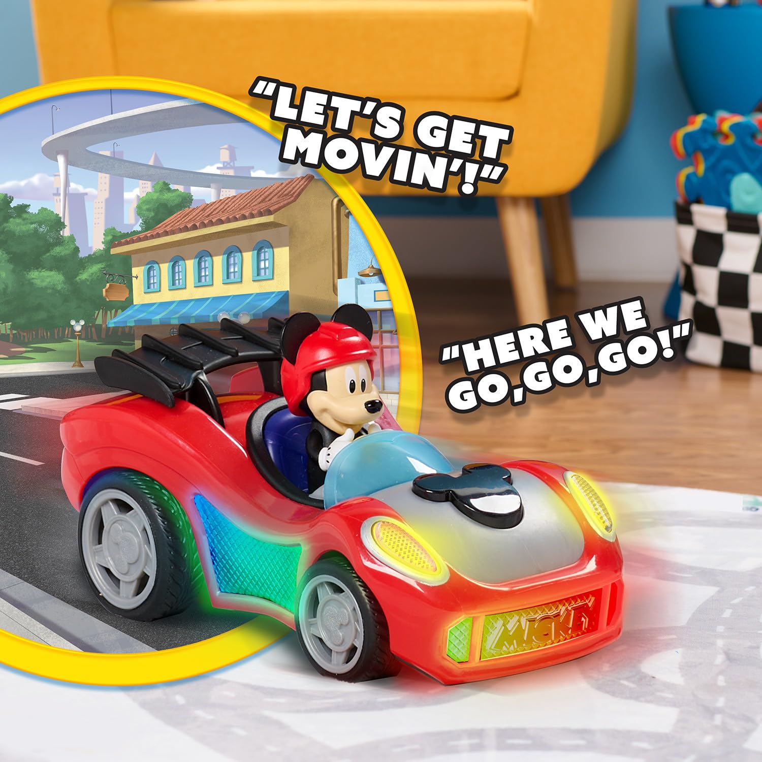 Just Play Mickey Mouse Rev 'n Glow Racer - Lights & Sounds Toy Car | 17 cm Long | Ages 3+ 3