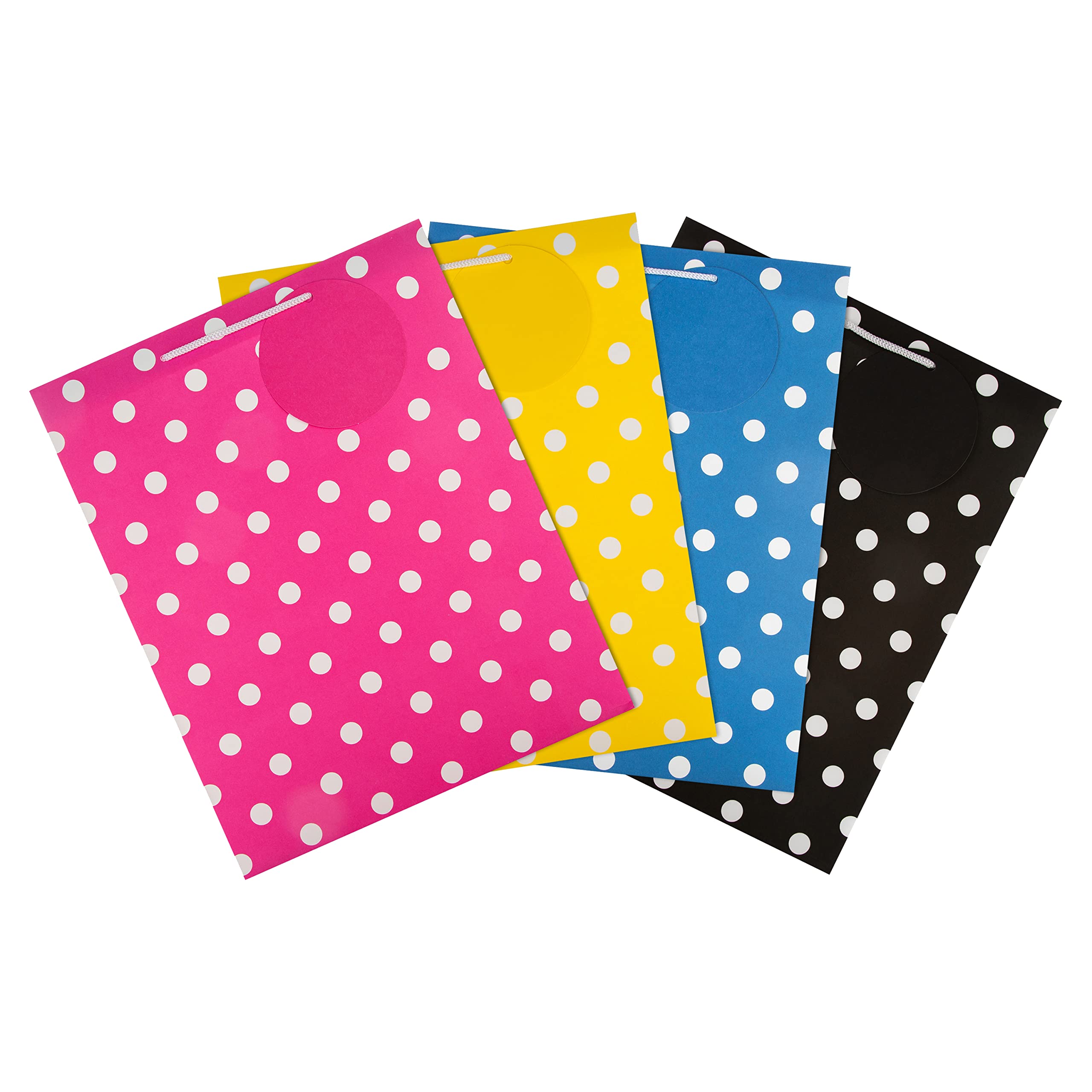 Hallmark Multi-Occasion Gift Bags Bundle - 4 Large Bags in Contemporary Polka Dot Design with Tags 2
