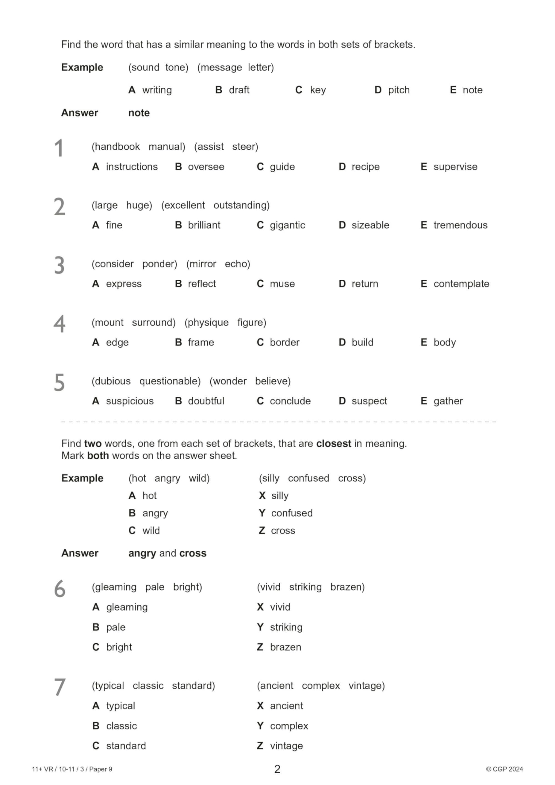 CGP Books 11+ GL Verbal Reasoning Practice Papers Pack 3 - Ages 10-11 | 76 Pages | Paperback 3