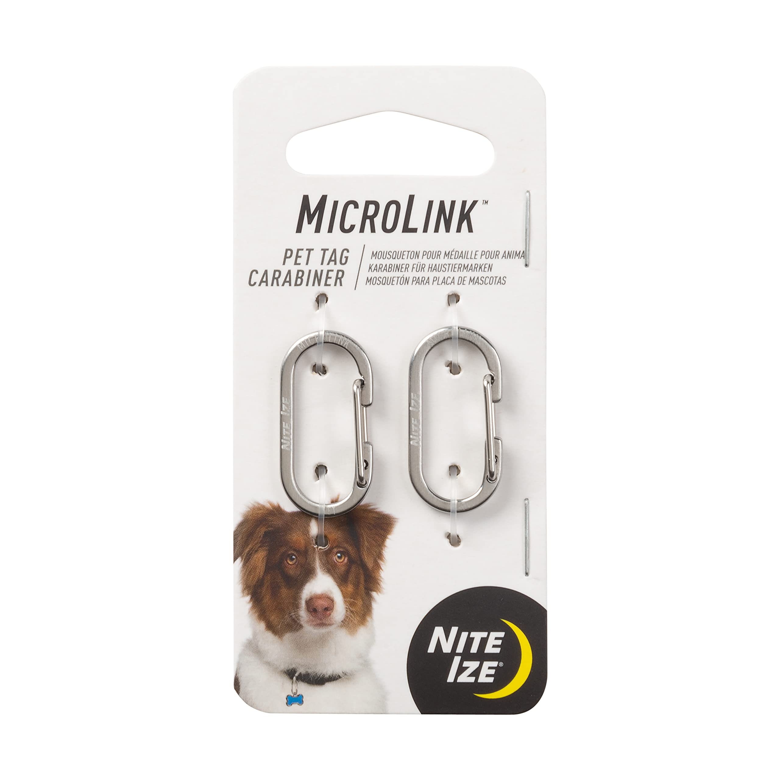 Nite Ize MicroLink Pet Tag Carabiner - Stainless Steel | Secures Tags | Easy Transfer 1