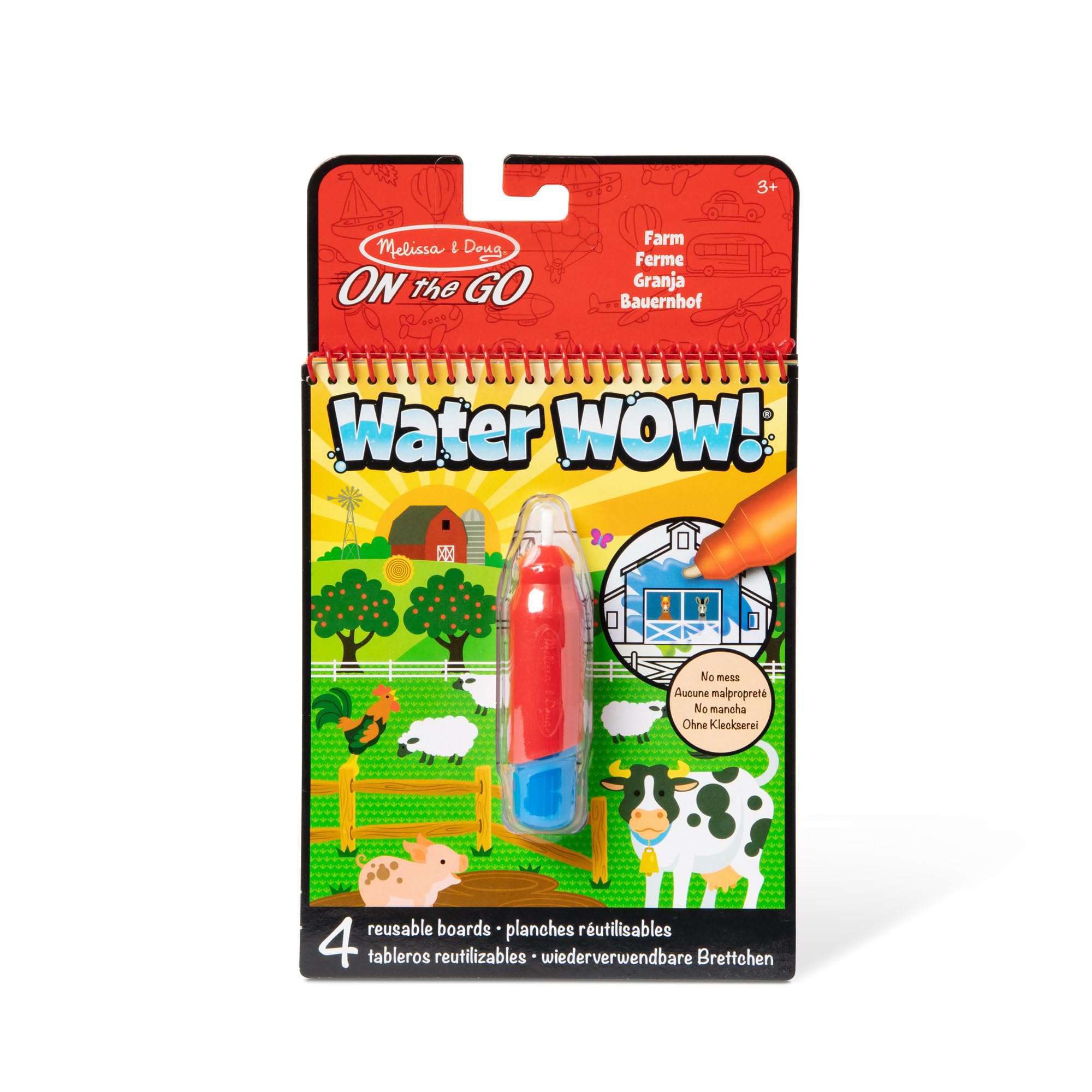 Melissa & Doug Water Reveal Pad - Farm | Reusable Coloring Book with Water Pen | Ages 3-6 9