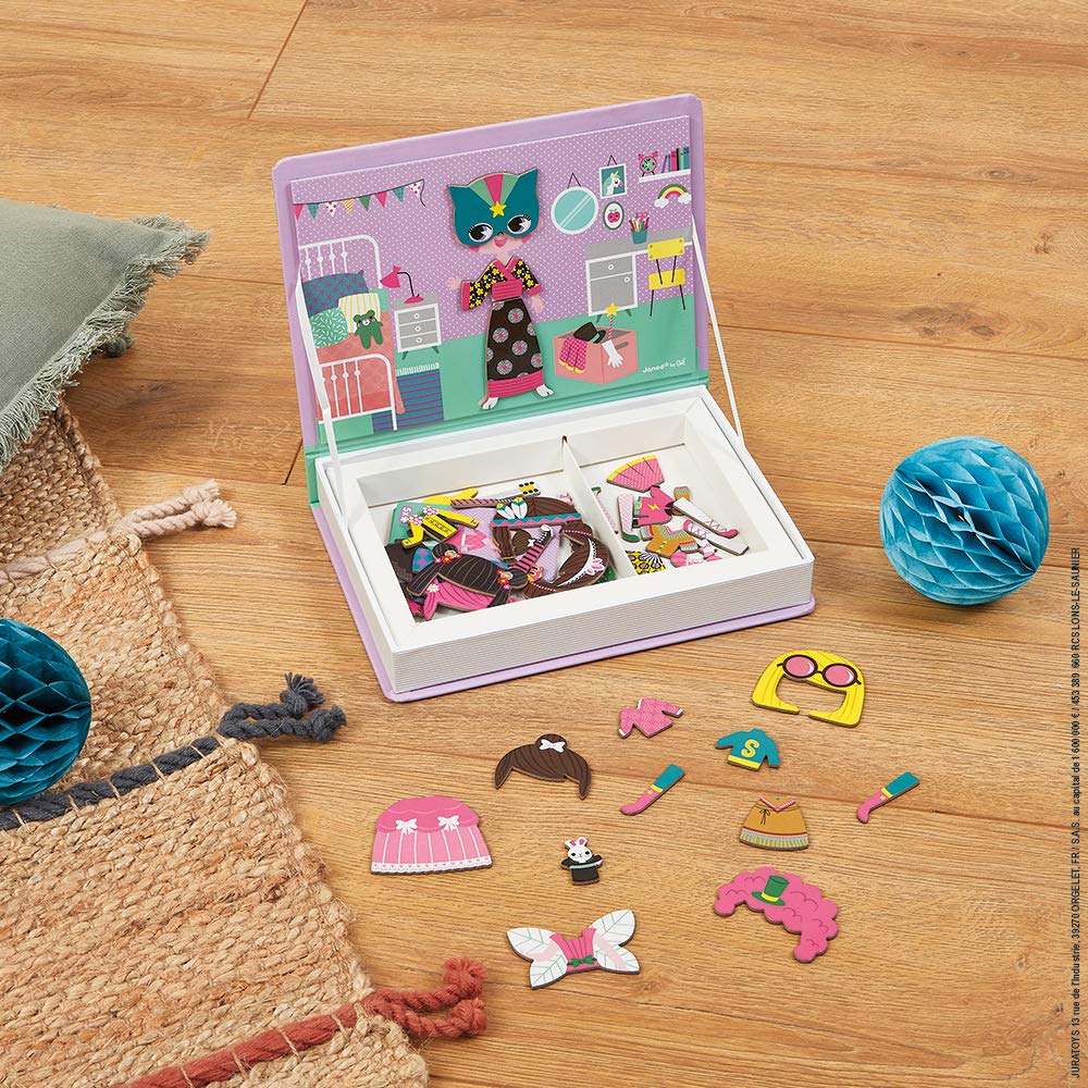 Janod Magneti'Book Costumes Magnetic Playset - Educational Fashion Game for Girls, Ages 3-8 13