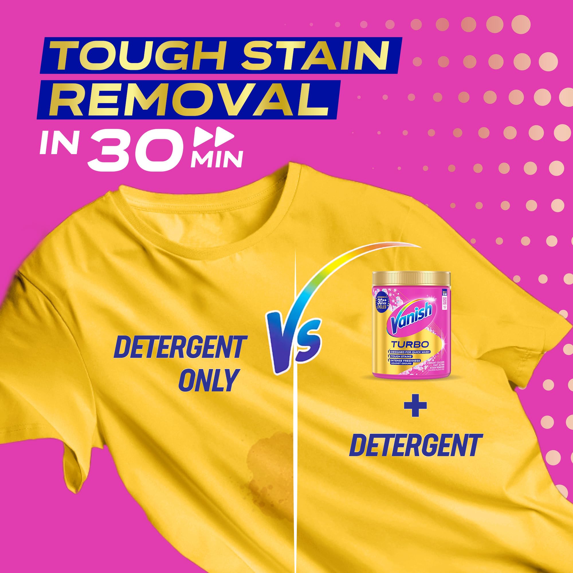 Vanish Turbo Stain Remover Powder for Quick Wash - Boosted Oxi Action | 470g Floral Scent 3