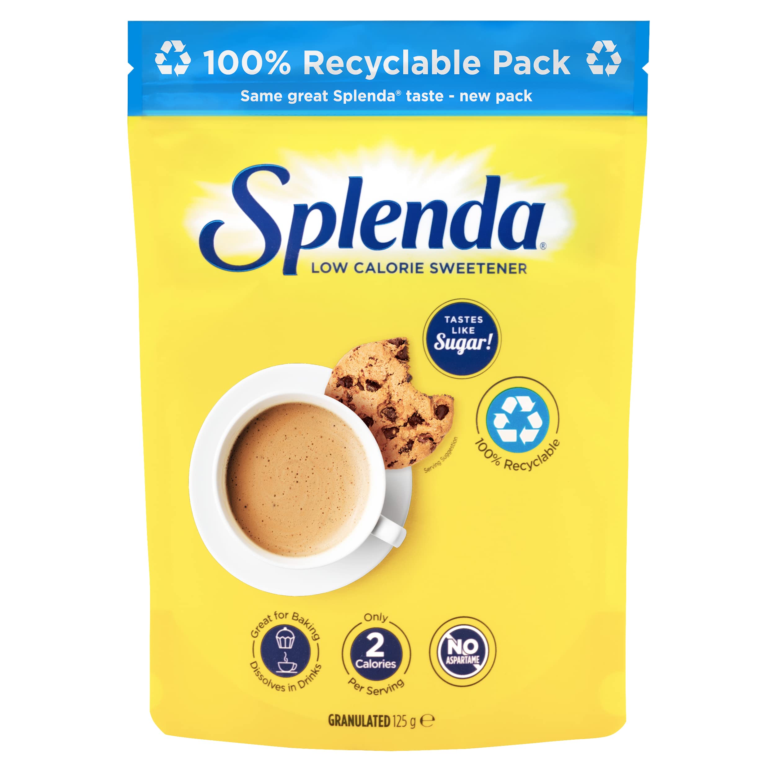 Splenda No Calorie Sweetener Granulated Sugar Substitute - 125g Pouch | Low Calorie | Sugar-Free 1