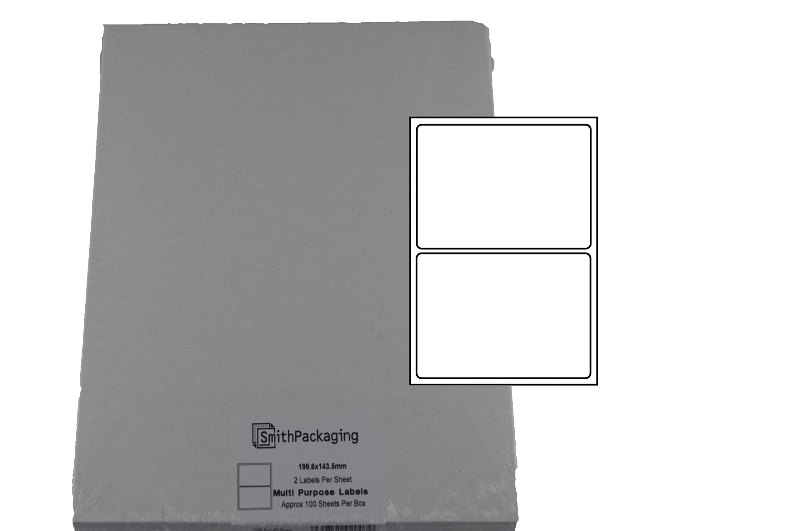 SmithPackaging A4 Self Adhesive Address Labels - 2 Labels Per Sheet, 100 Sheets, Permanent Adhesive 6