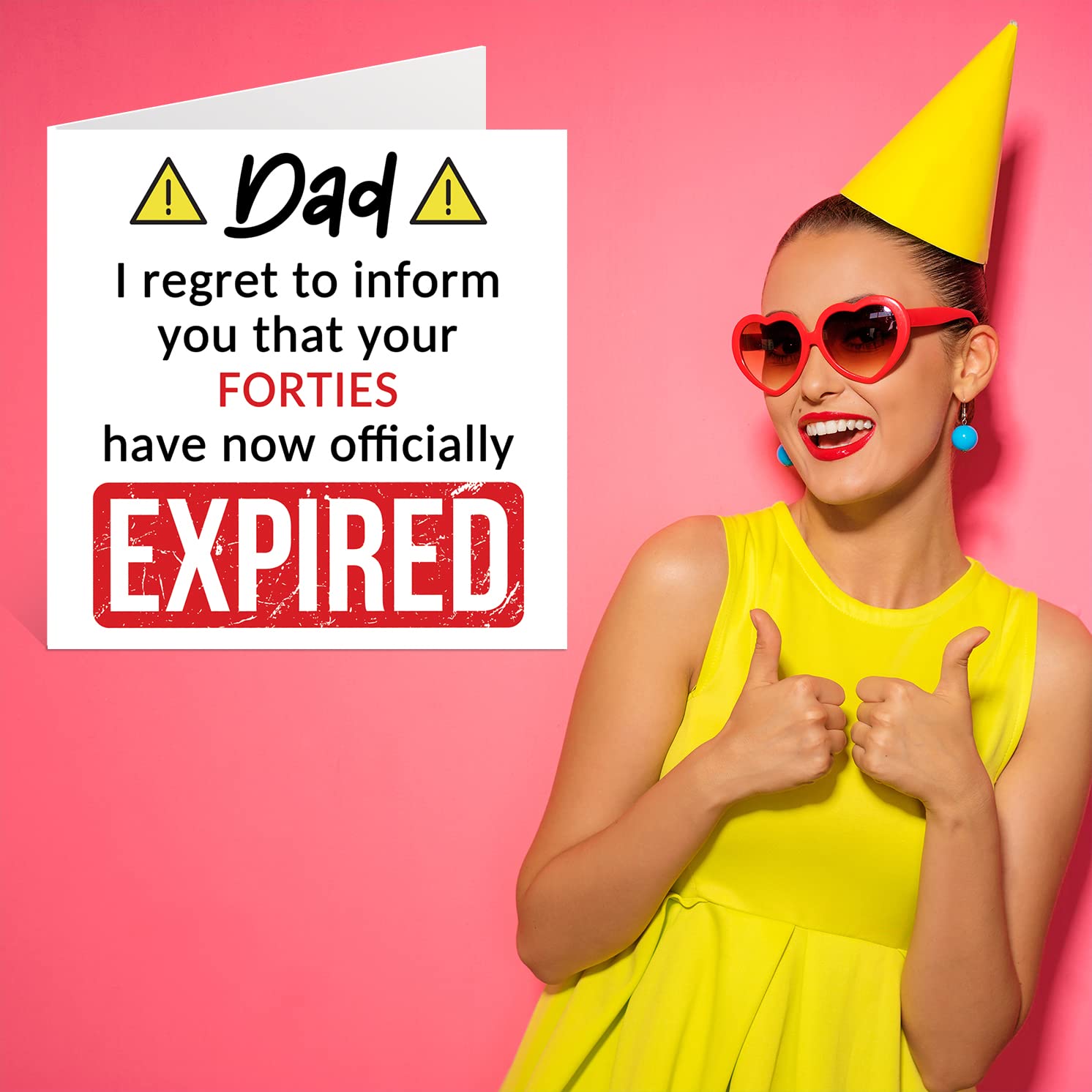 Stuff4 Funny 50th Birthday Card for Dad - Your Forties Have Expired | 145mm Square 7