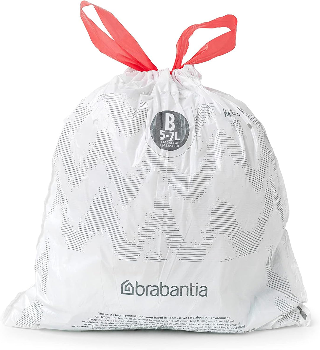 Brabantia PerfectFit Bin Liners Multipack Size B (5 Litre) Extra Strong Plastic with Tie-Tape