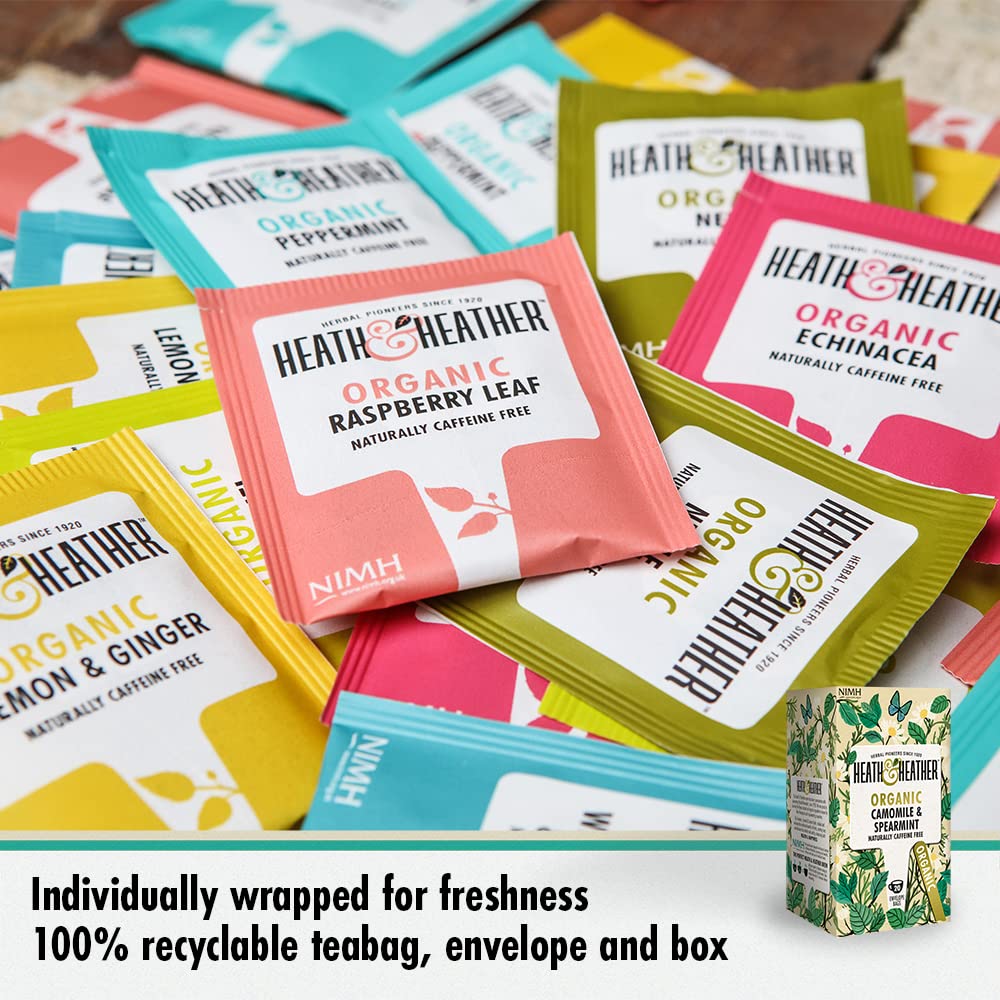 Heath & Heather - Organic Camomile & Spearmint Tea 20 Bags • Caffeine-Free Herbal Infusion 4