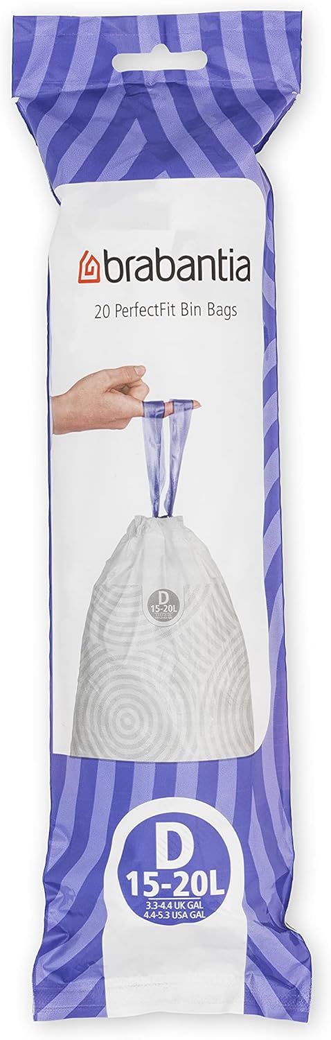 Brabantia - PerfectFit Bin Liners Multipack (Size D/15-20 Litre) Thick Plastic
