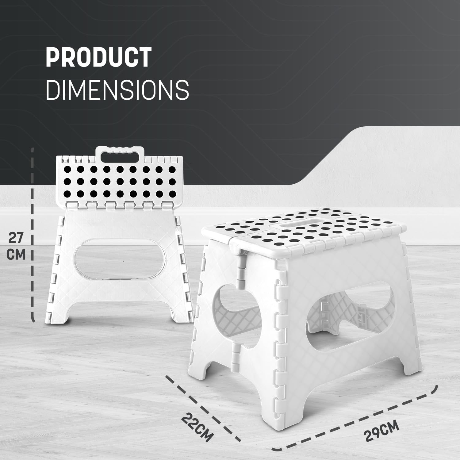KEPLIN 11 Inch Heavy Duty Folding Step Stool | 150kg Capacity | Plastic 2