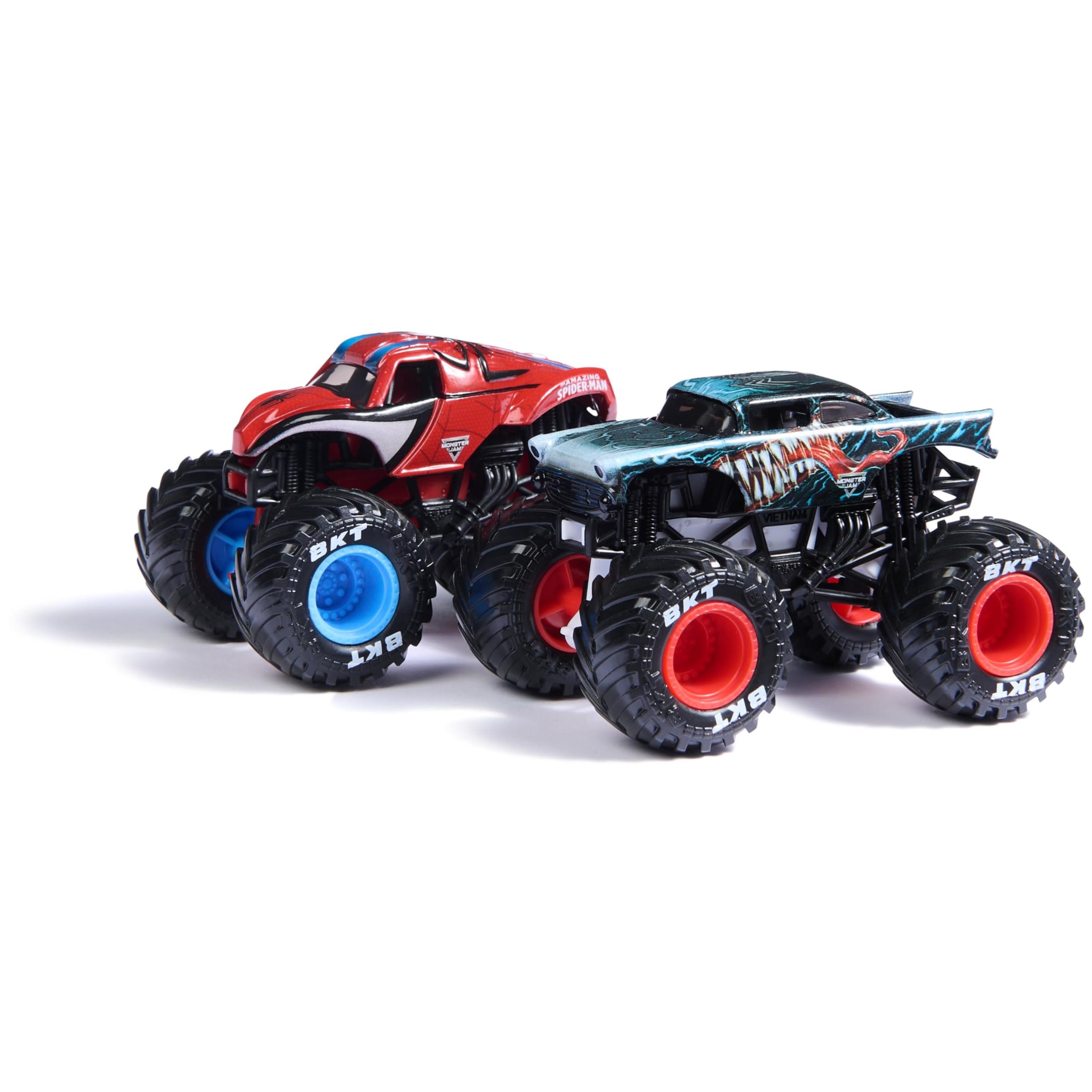 Monster Jam Marvel Iron Man Vs. War Machine Die-Cast Monster Truck Playset | 1:64 Scale
