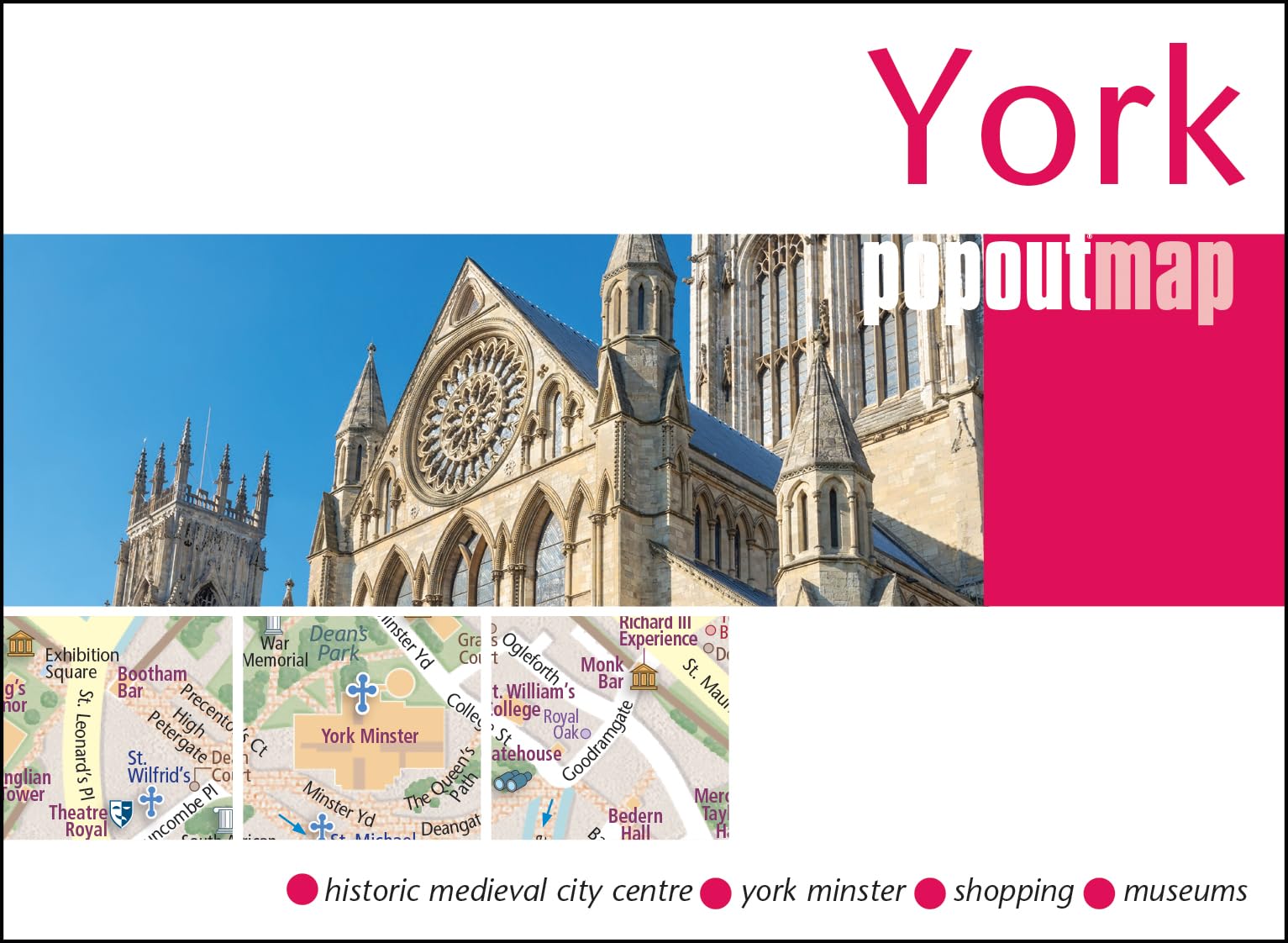 Popout York PopUp City Tour Map - Pocket Size | Full Color | Folded Map 1