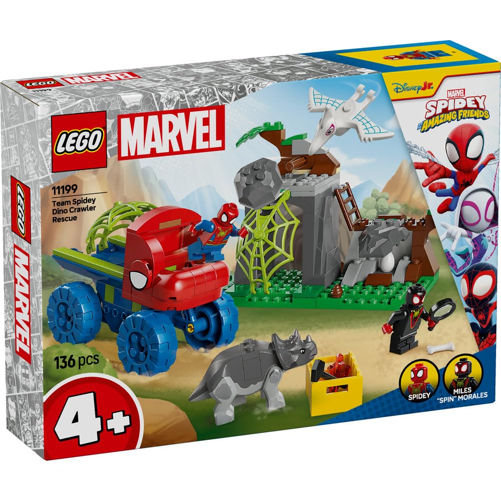 LEGO Marvel Team Spidey Dino Crawler Rescue Truck - Buildable Super Hero Vehicle Playset for Ages 4+ 7