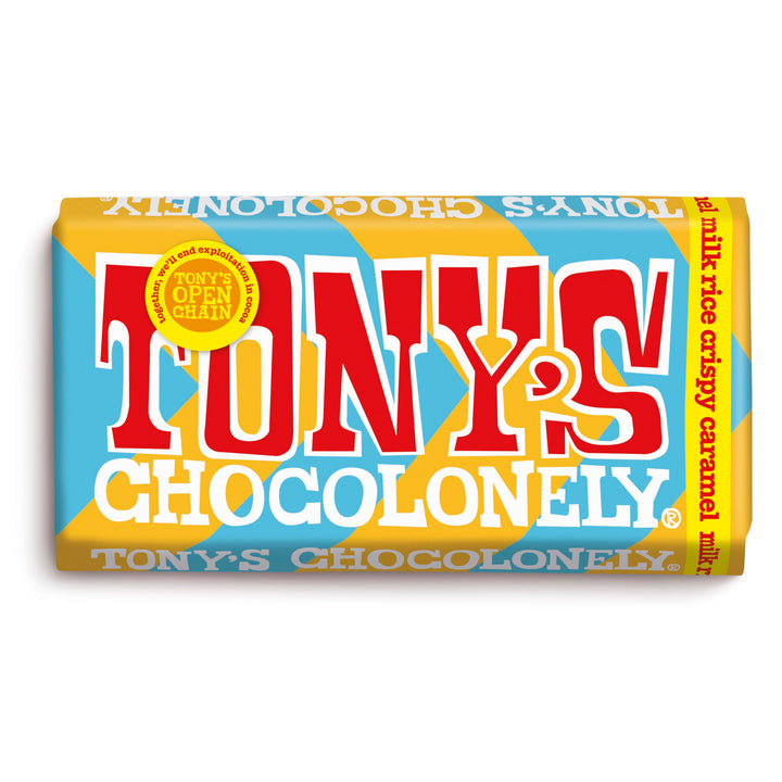 Tony's Chocolonely Milk Chocolate Rice Crispy Caramel Bar - 180g