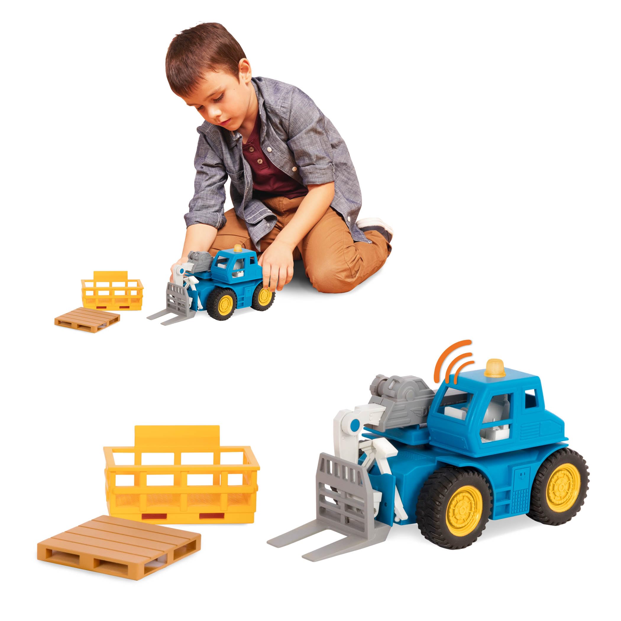 Driven by Battat Micro Telehandler - Toy Crane Truck with Extendable Arm, Lights & Sound 8