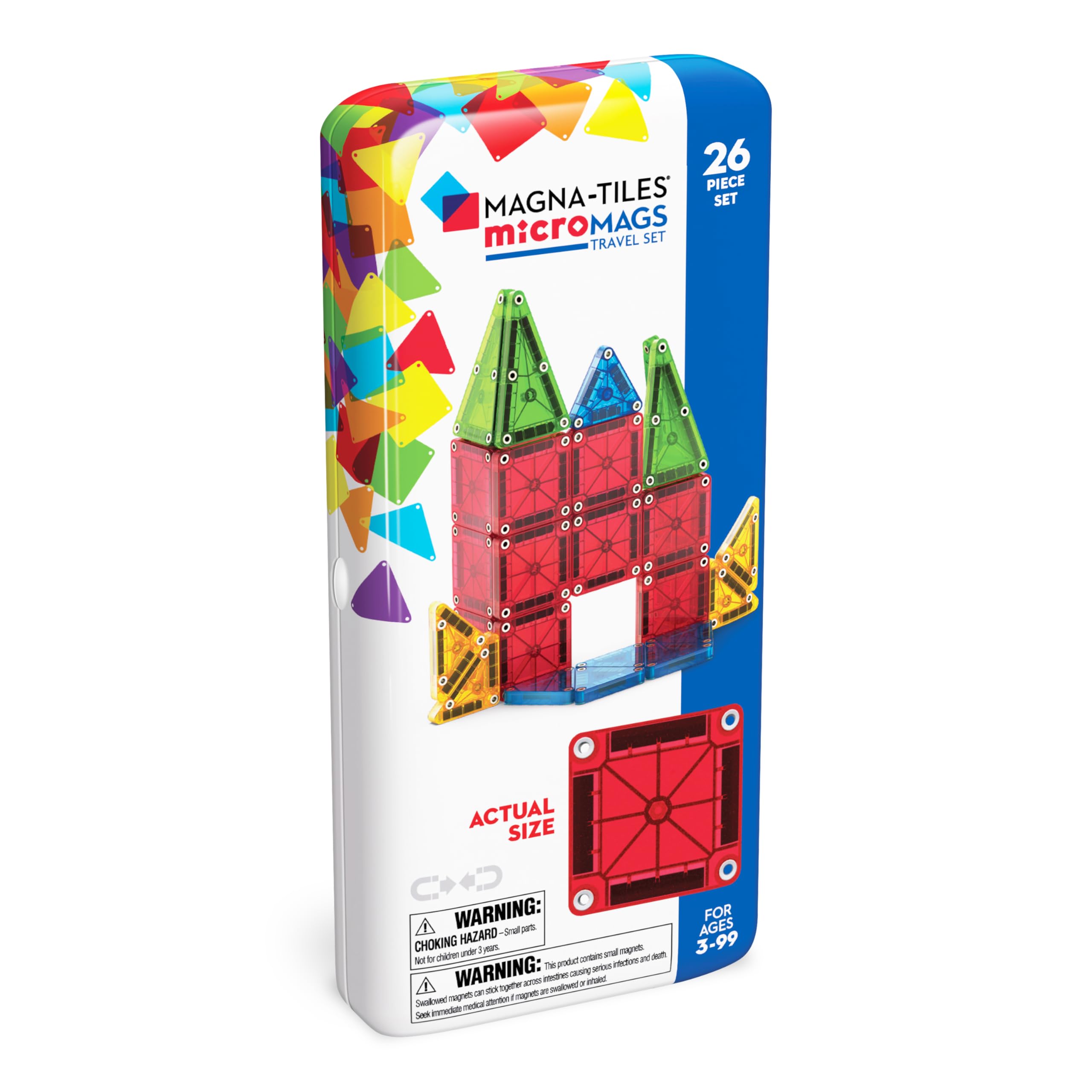 Magna-Tiles microMAGS 26-Piece Travel Magnetic Construction Set | Ages 3+ | Multi-coloured 1