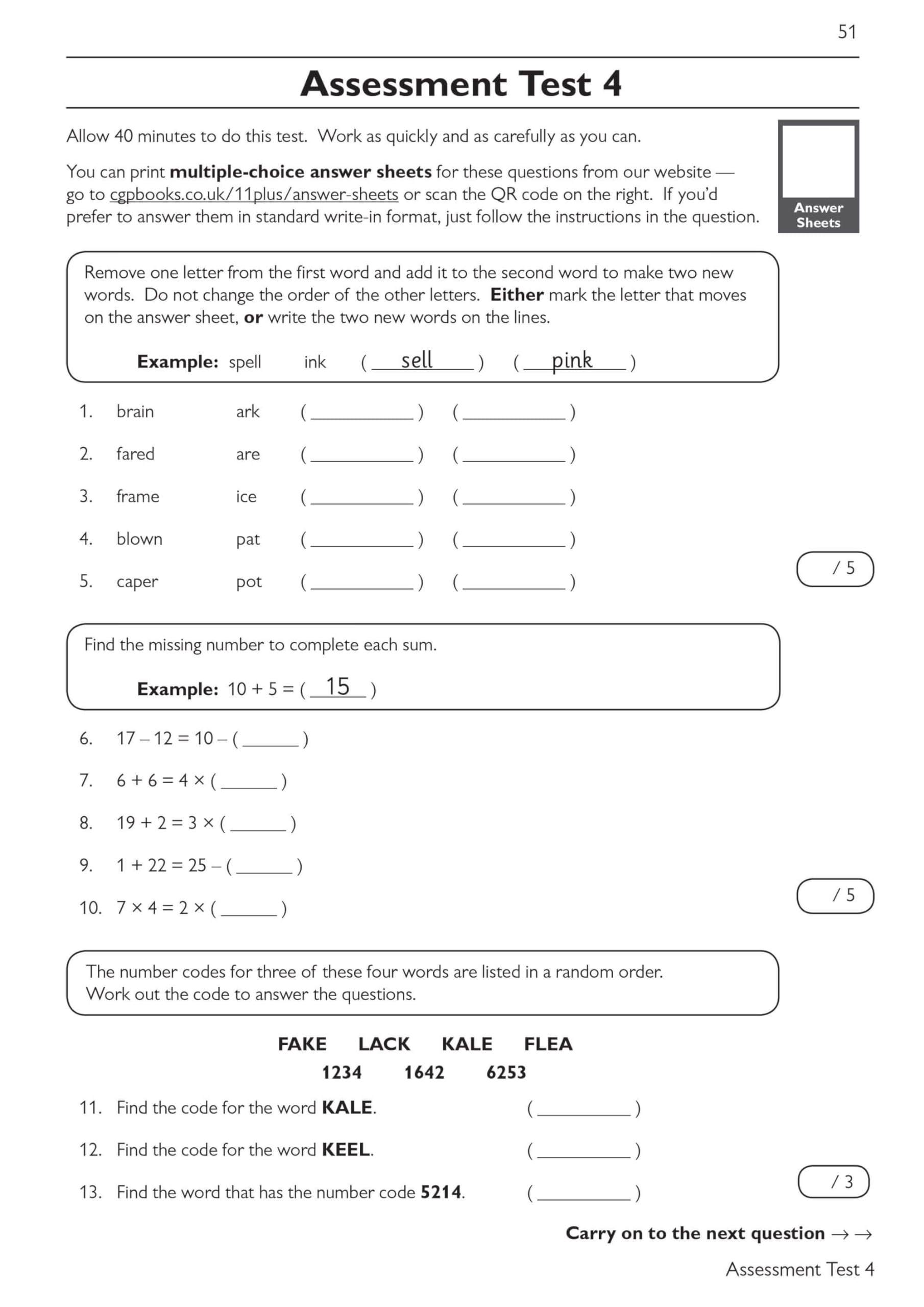 CGP 11+ GL Verbal Reasoning Practice Book & Assessment Tests - Ages 9-10 with Online Edition 6
