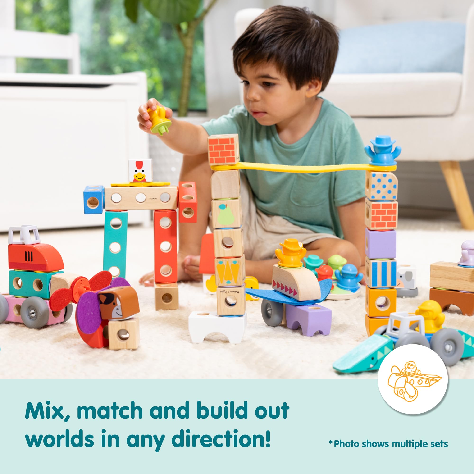 Melissa & Doug Blockables Vehicles Snap And Play Set | 54 Connectable Pieces | Ages 2+ 7