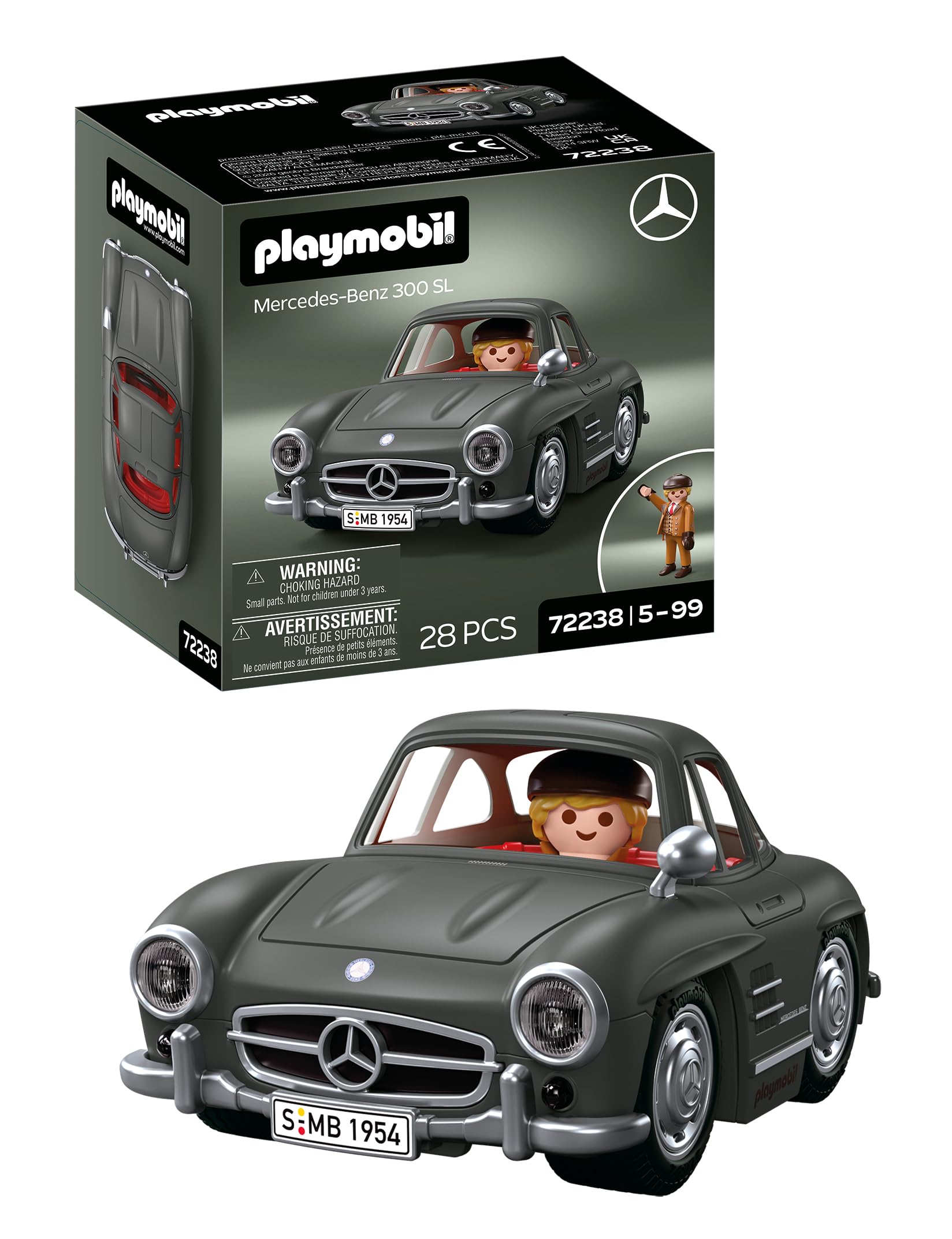 Playmobil Mercedes-Benz 300 SL Icon Cars - Collector's Edition Sports Car with Figure | Ages 4+ 1