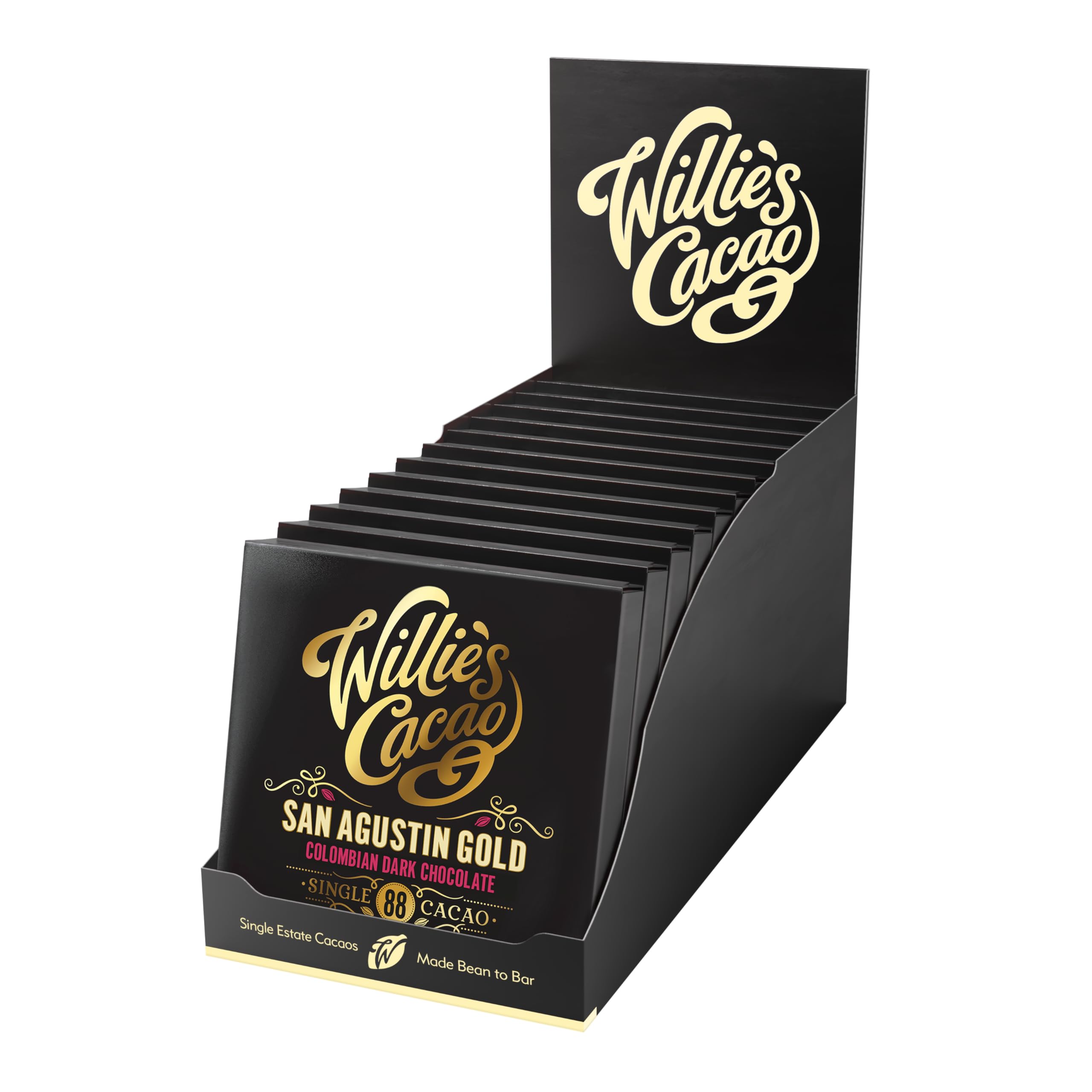 Willie's Cacao - 88% San Agustin Dark Chocolate Bar - 50g x 12 - Single Estate Colombian Cocoa - Vegan - Artisan Made 5
