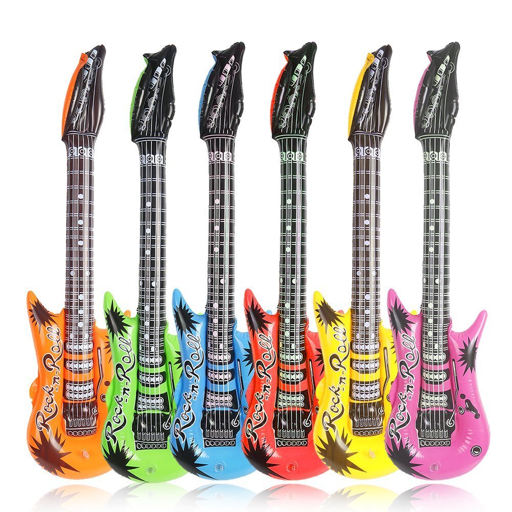 SHATCHI 5Pcs Inflatable Guitar Toy for Kids - 90cm Rock Star Party Favor 6