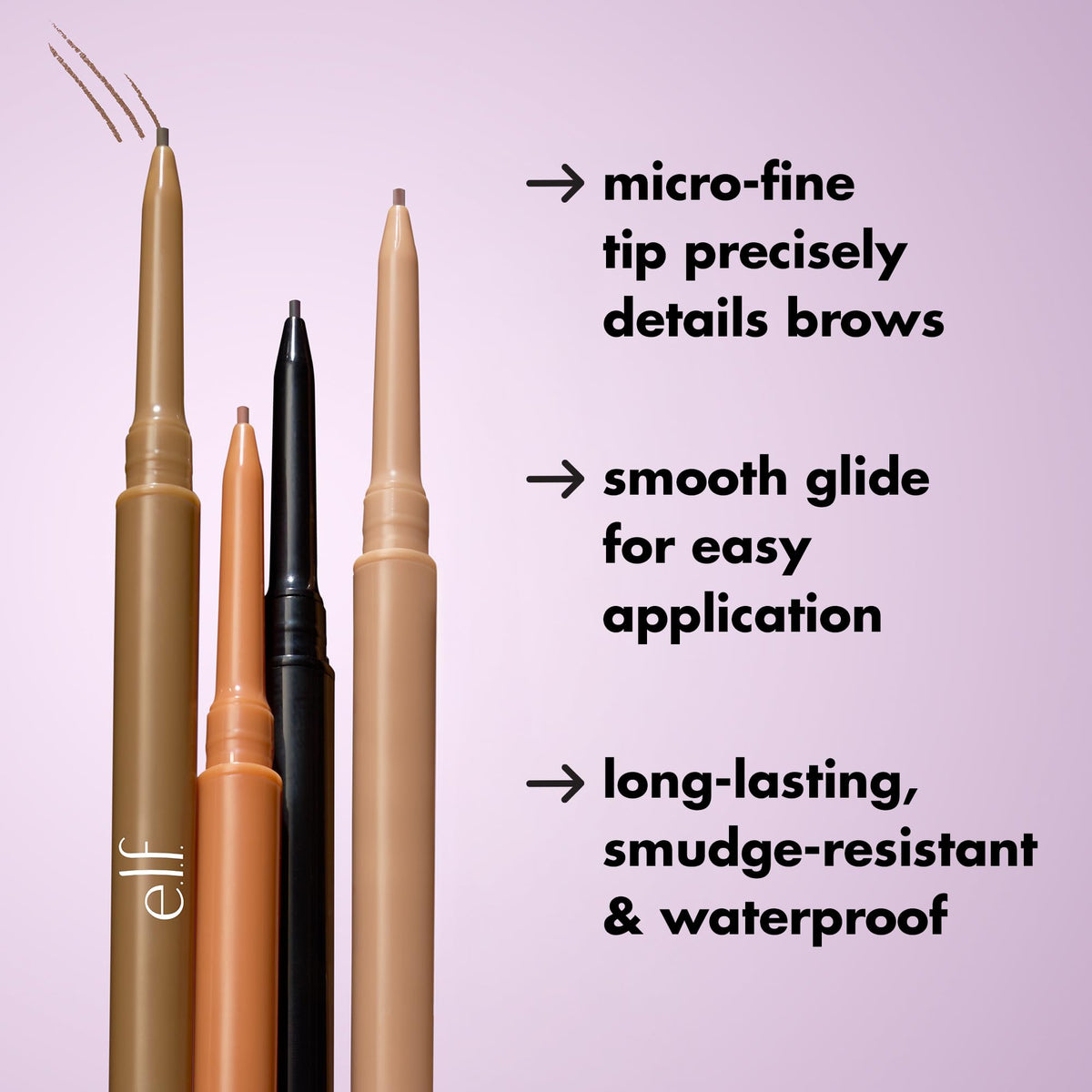 e.l.f. Micro-Fine Brow Pencil - Waterproof, Long Lasting, Natural Finish