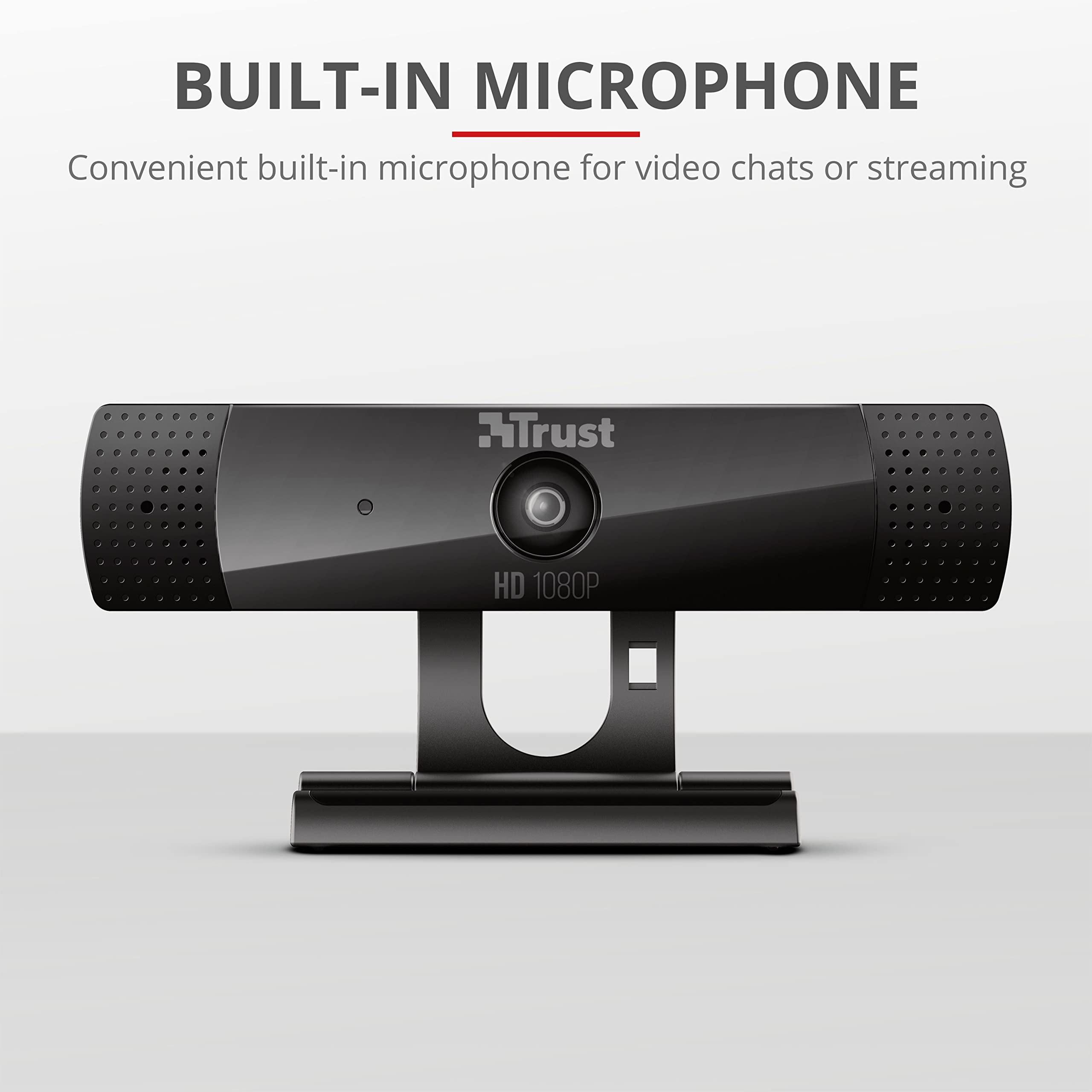Trust Gaming GXT 1160 Vero Full HD 1080p Webcam with Built-in Microphone | Fixed Focus | USB 4