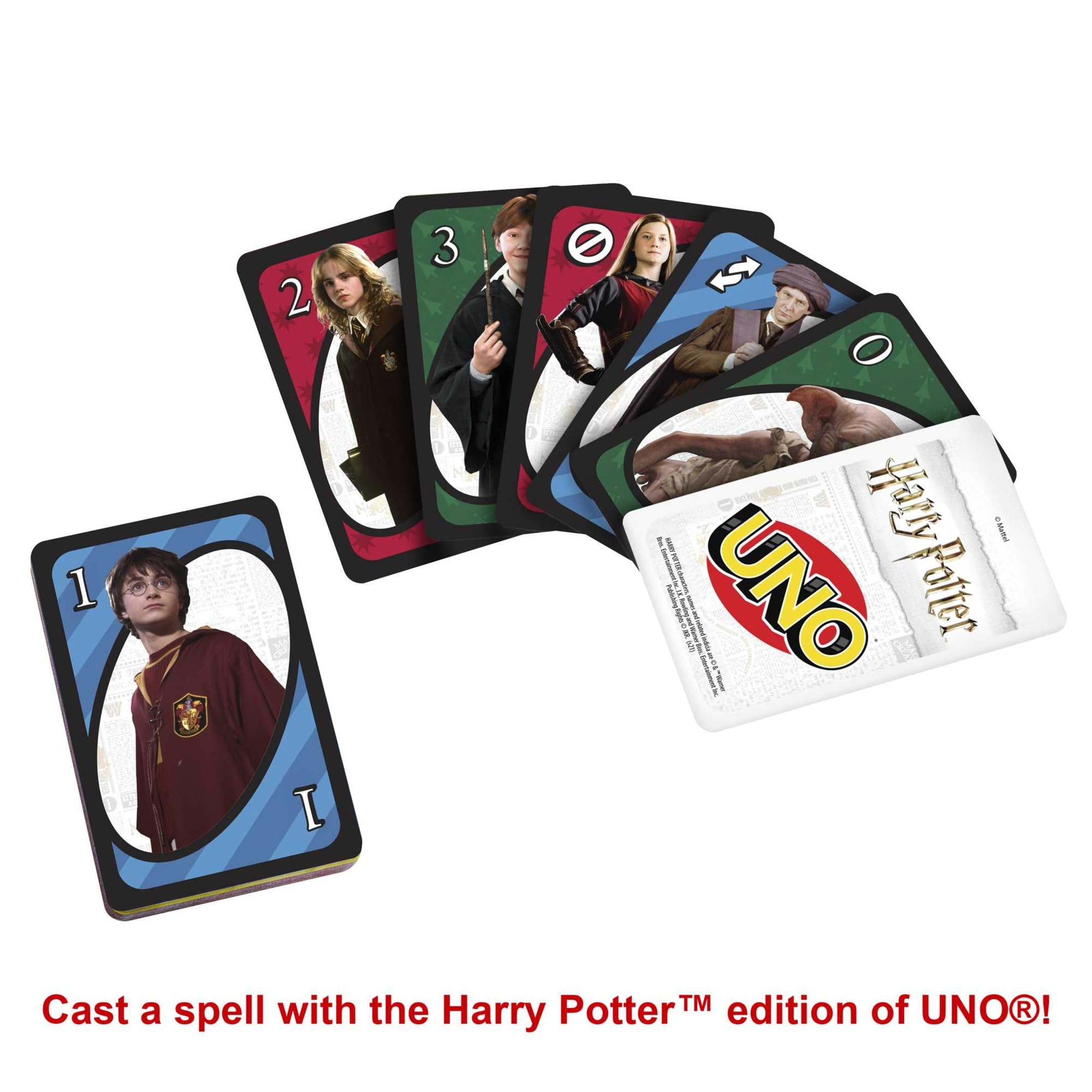 Mattel Games UNO Harry Potter Card Game for Kids, Adults & Parties, Collectible Deck Based on Popular Series for 2 to 10 Players, FNC42 5